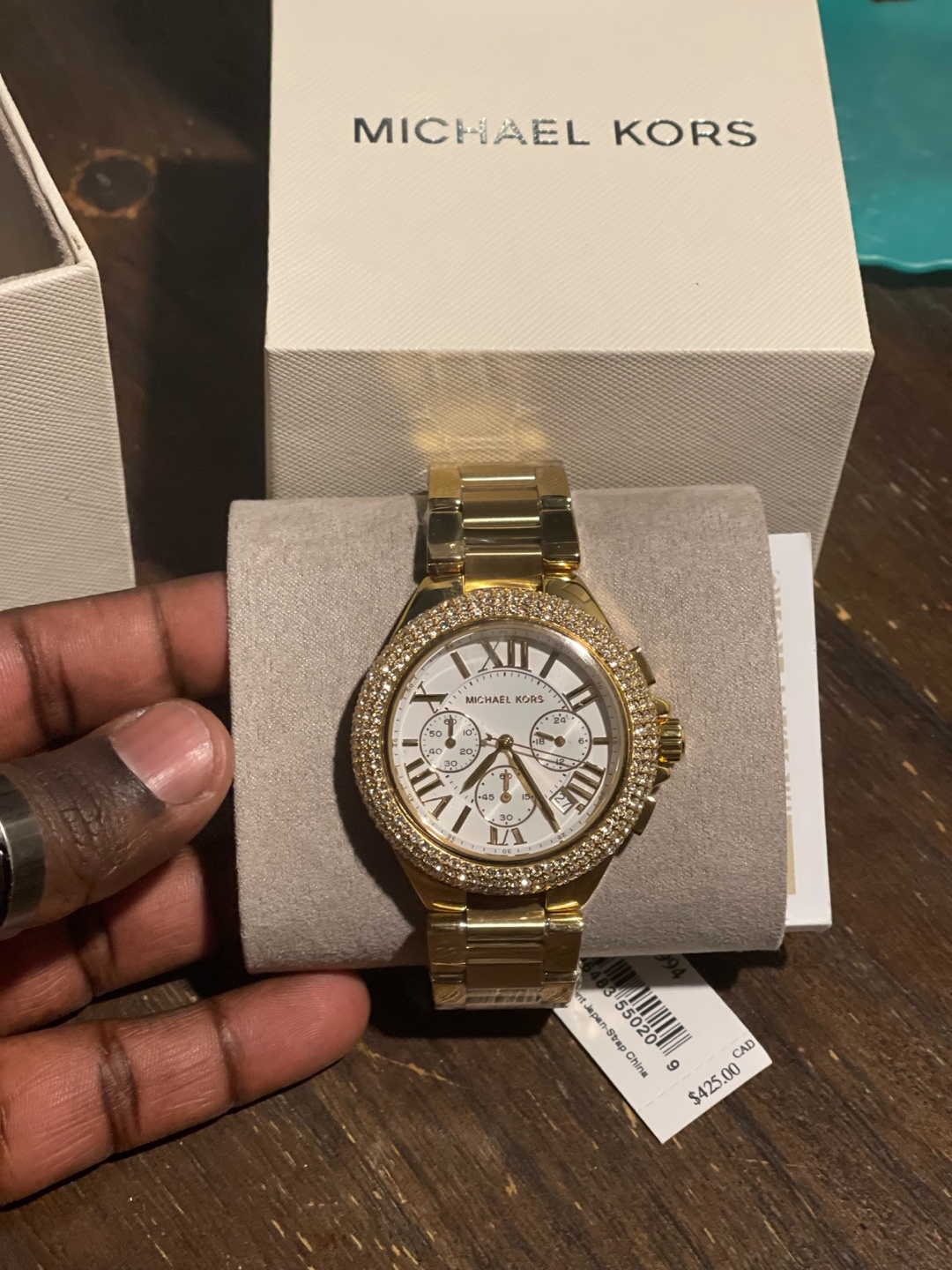 Michael Kors Gold Chronograph Watch with Crystals