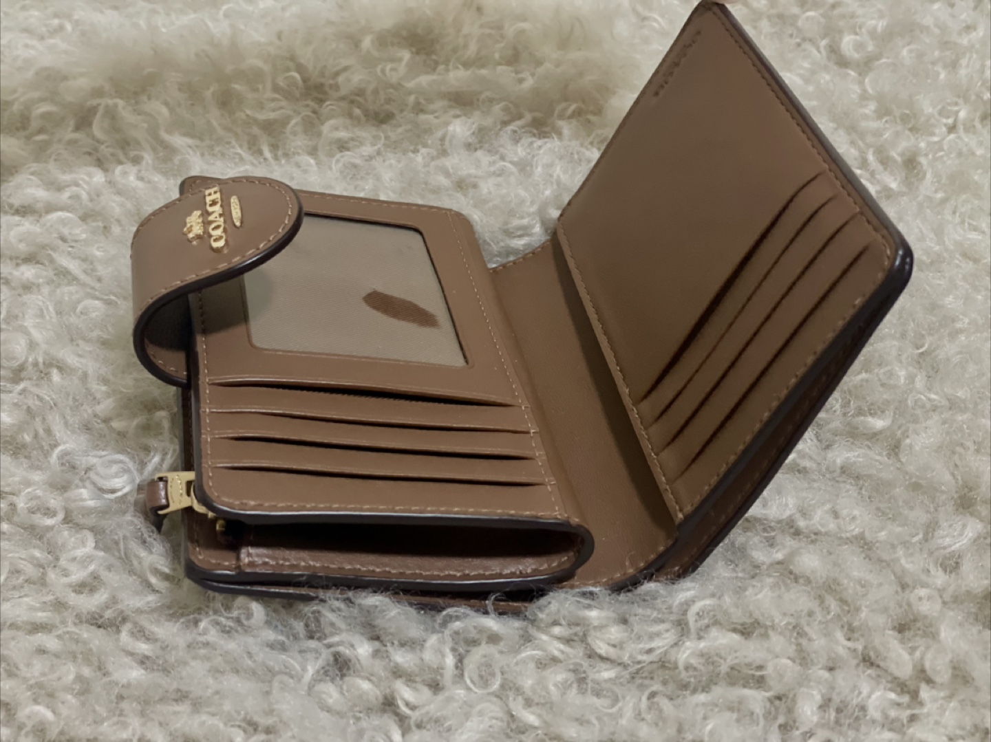 NEW ! Coach Brown Signature Small Wallet - photo 3