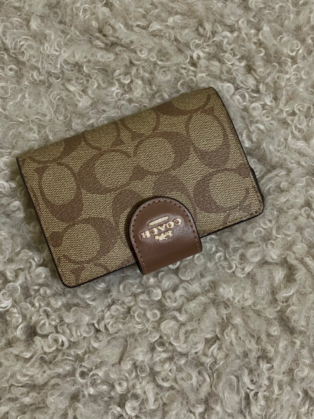 NEW ! Coach Brown Signature Small Wallet