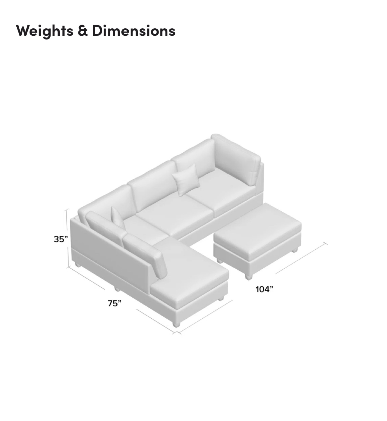 Gray Sectional Sofa with Ottoman - photo 3
