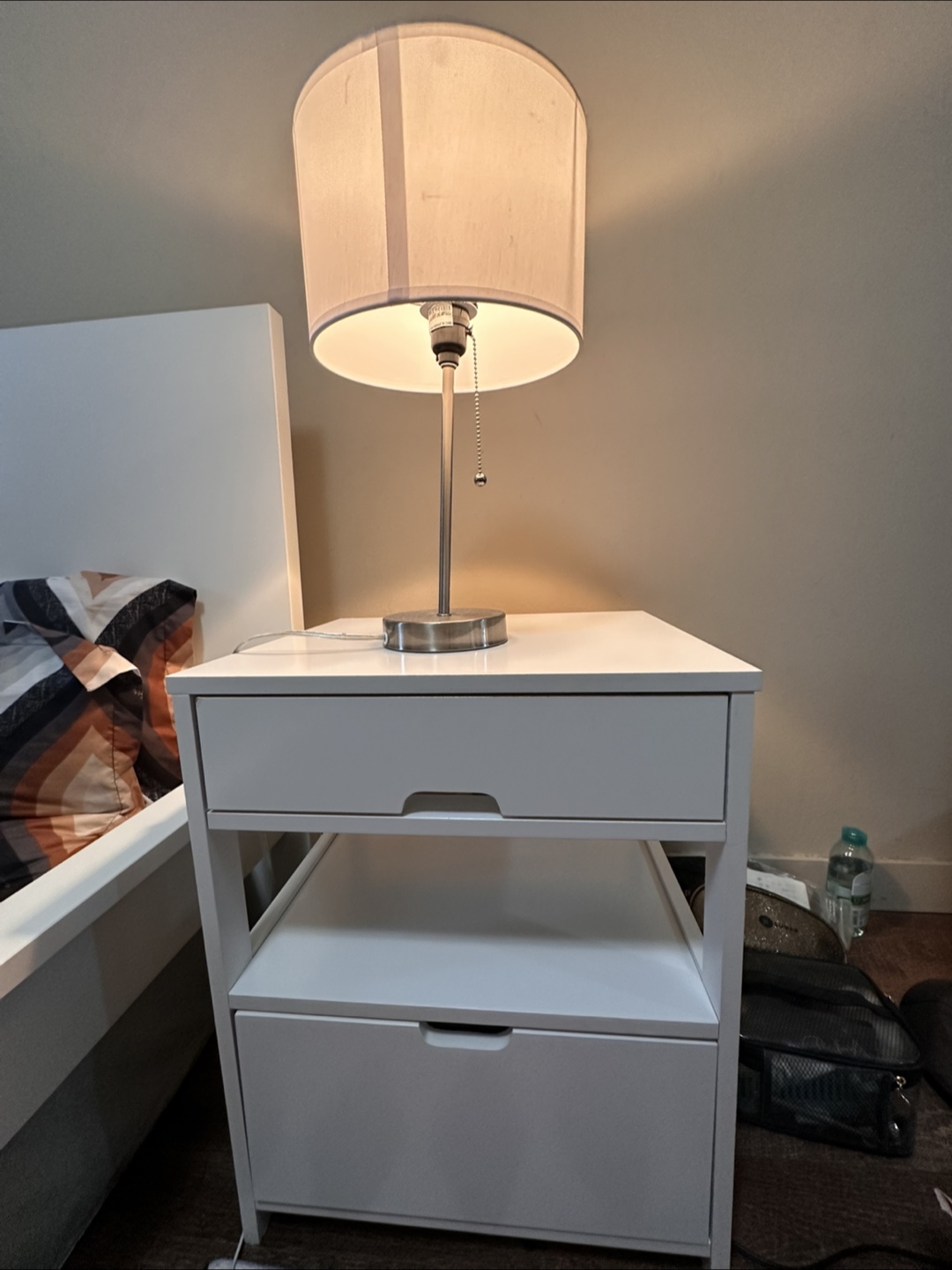 White Two-Drawer Nightstand