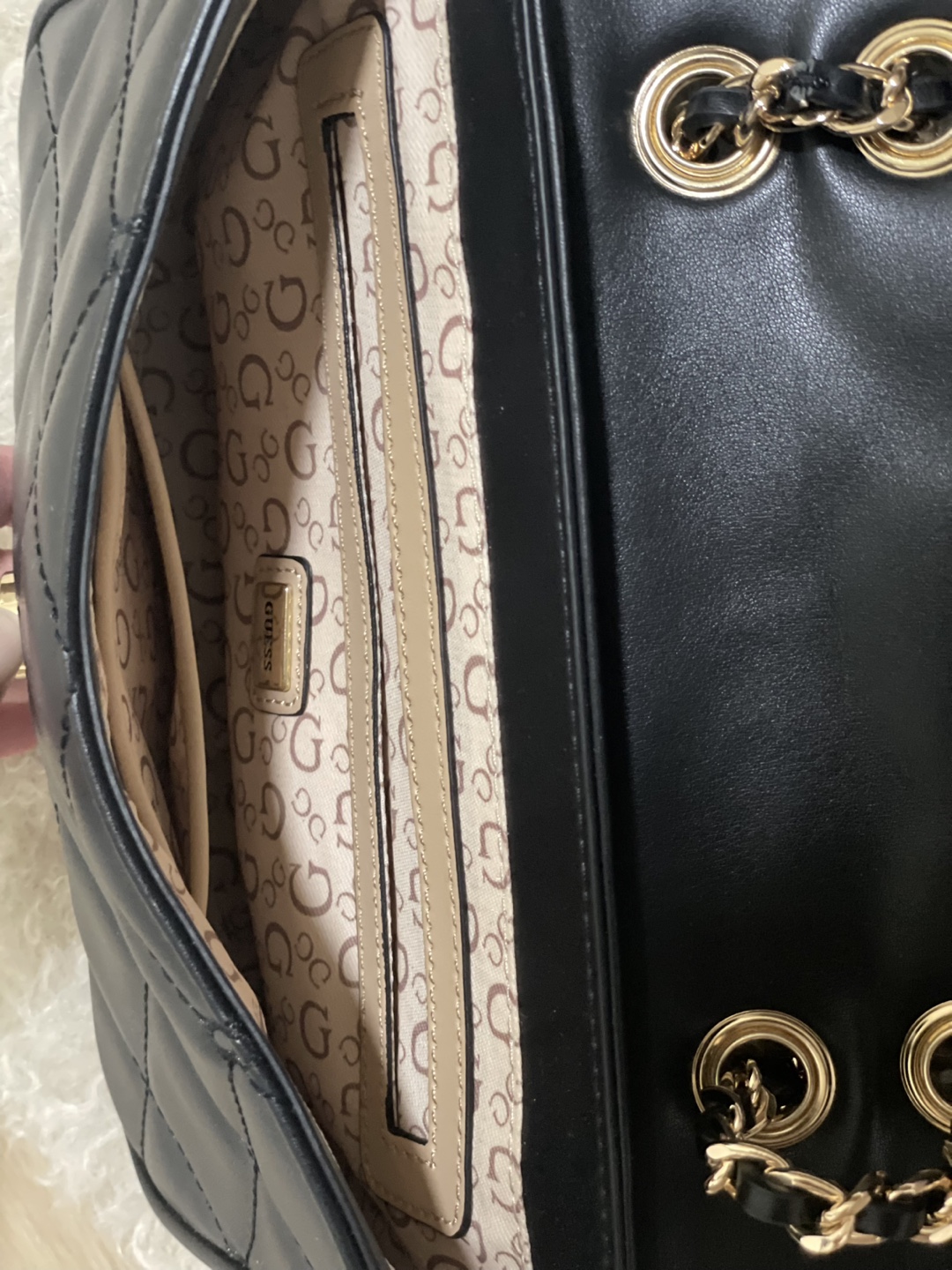 NEW ! GUESS Black Quilted Chain Bag - photo 4