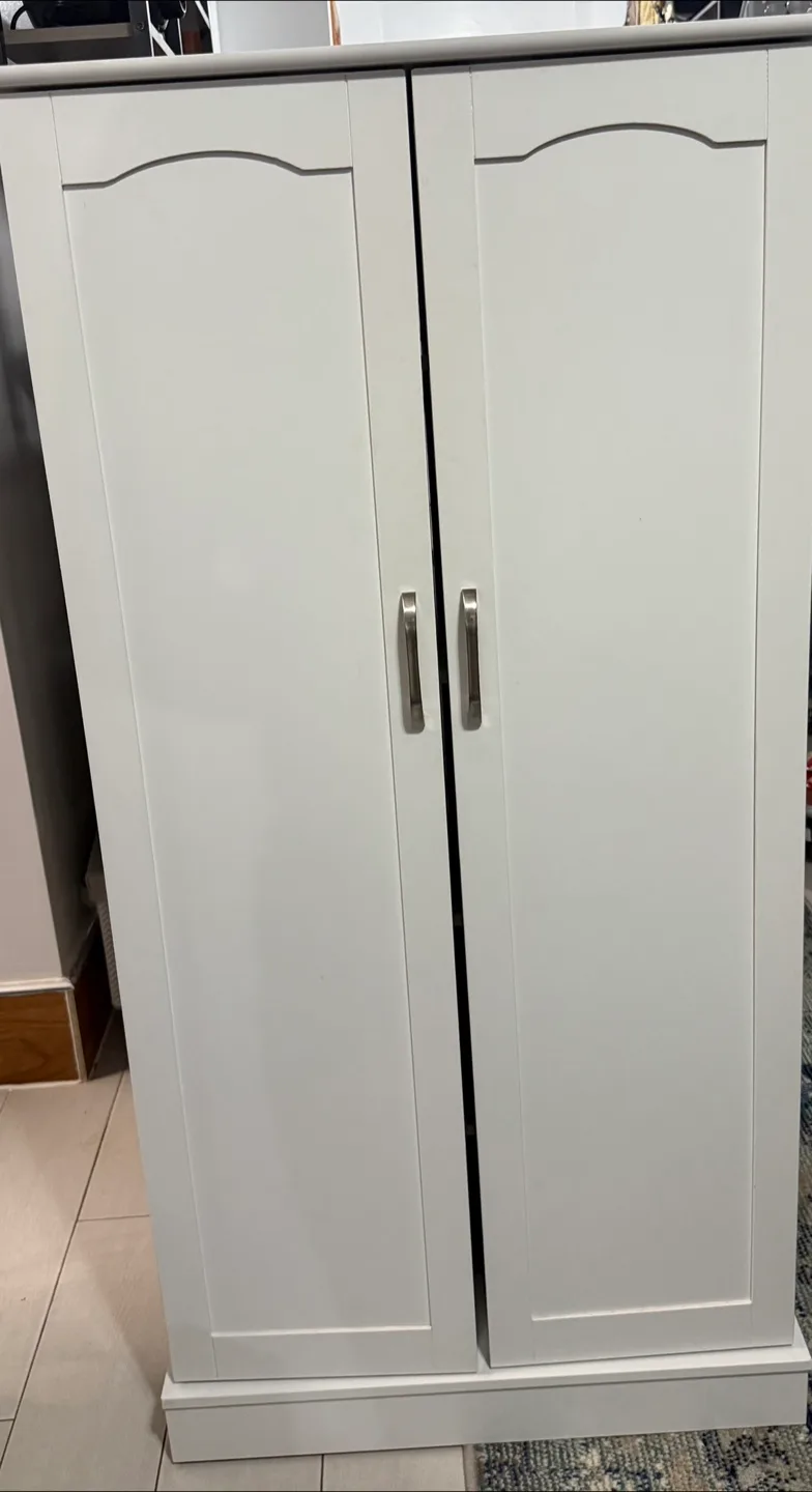 White Pantry Cabinet with Shelves thumbnail