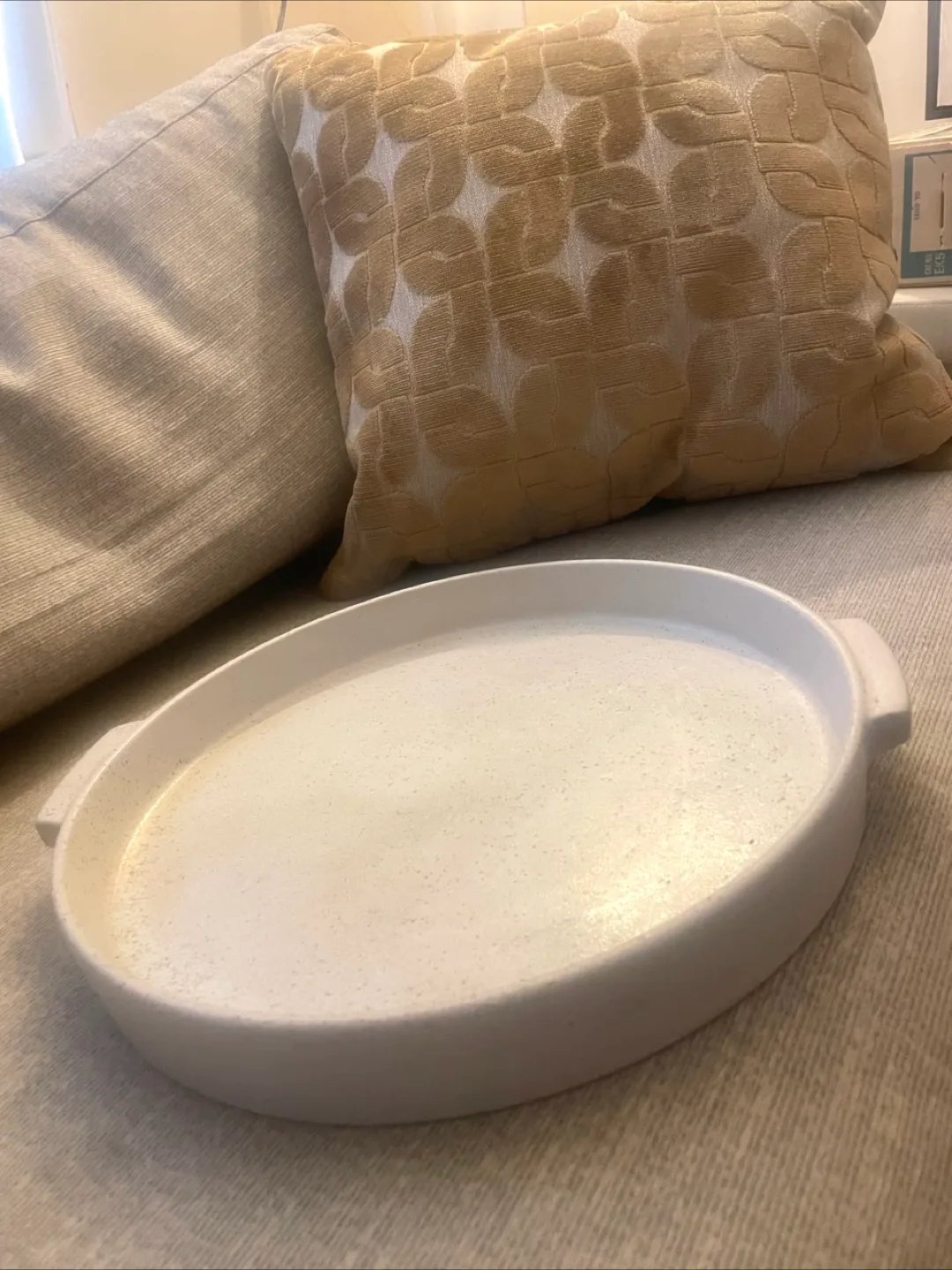 Crate & Barrel MCM Stone Tray - 15” thumbnail