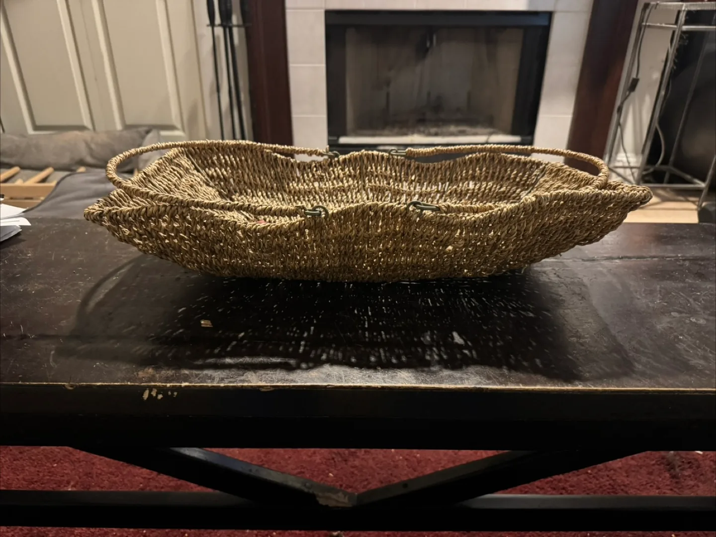 Woven Seagrass Basket with Handles thumbnail