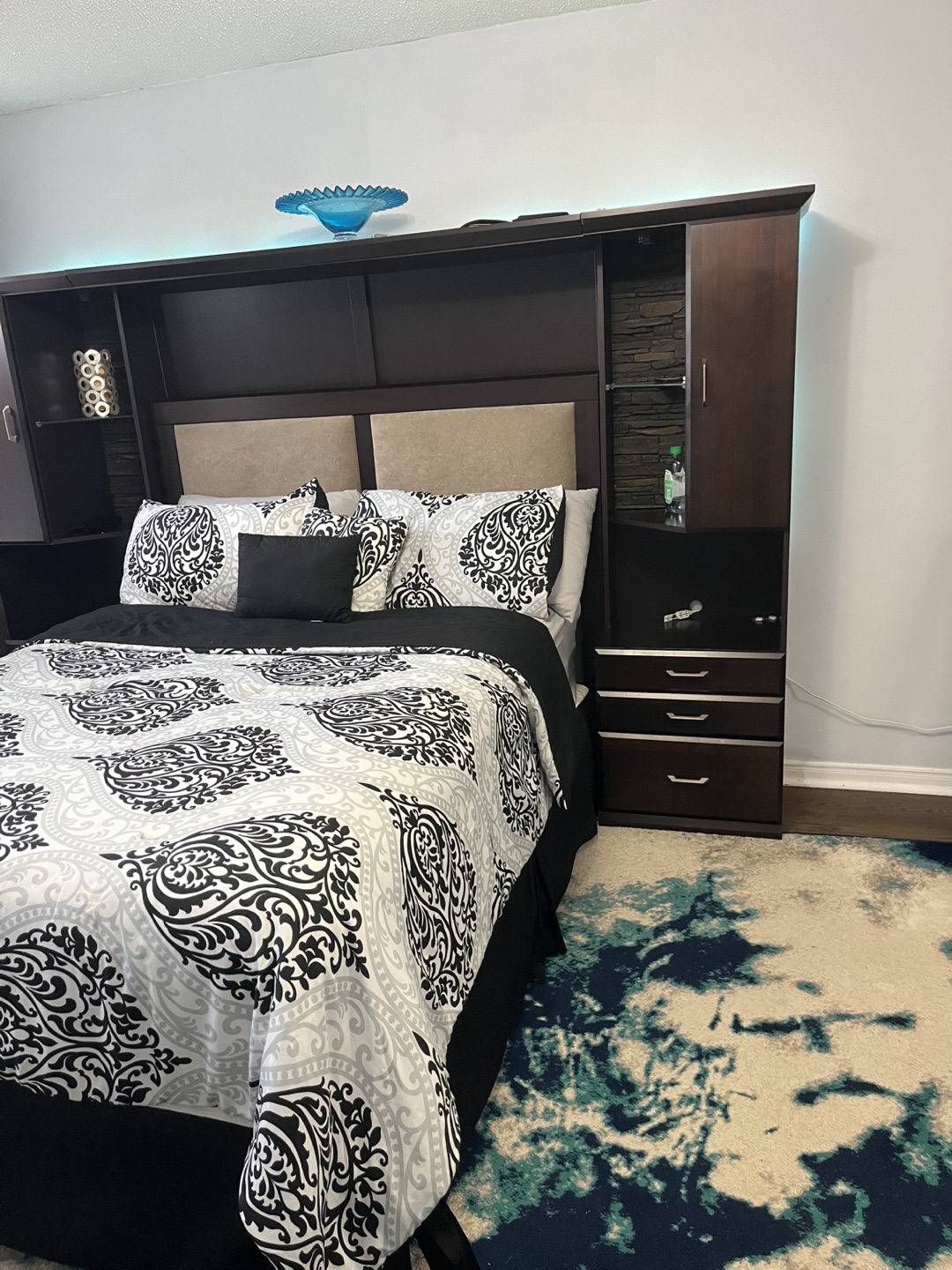 Queen Bed Frame with Integrated Storage and Headboard - photo 3