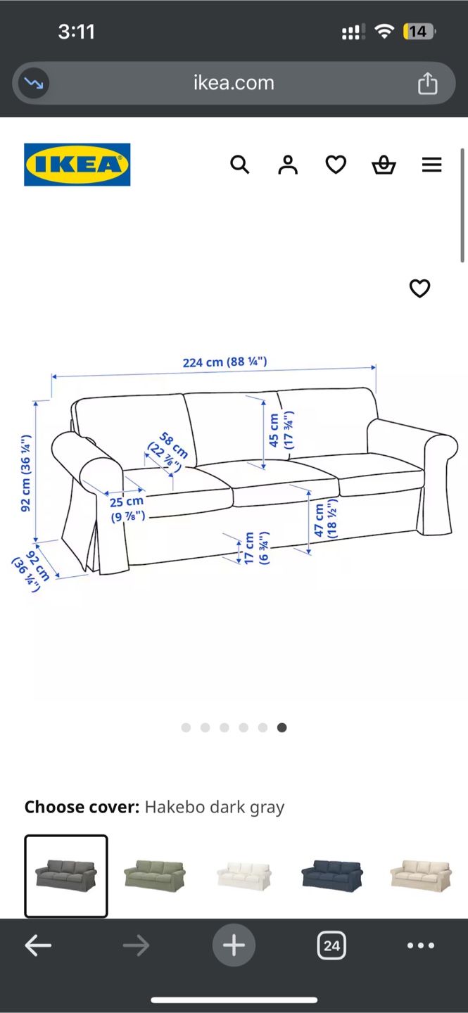 IKEA Uppland 3-seat Sofa - Dark Grey - photo 2