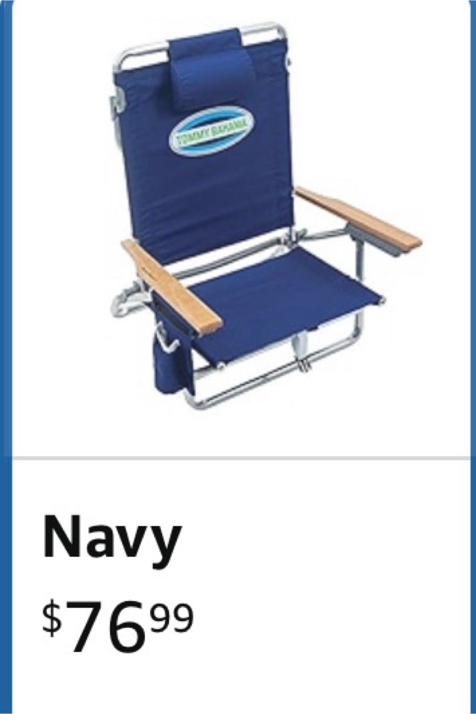 Tommy Bahama Folding Beach Chair - Navy Blue