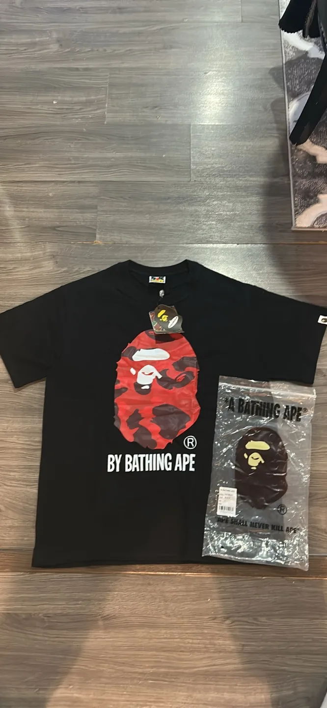 A Bathing Ape Bape Black T-Shirt Size Large thumbnail