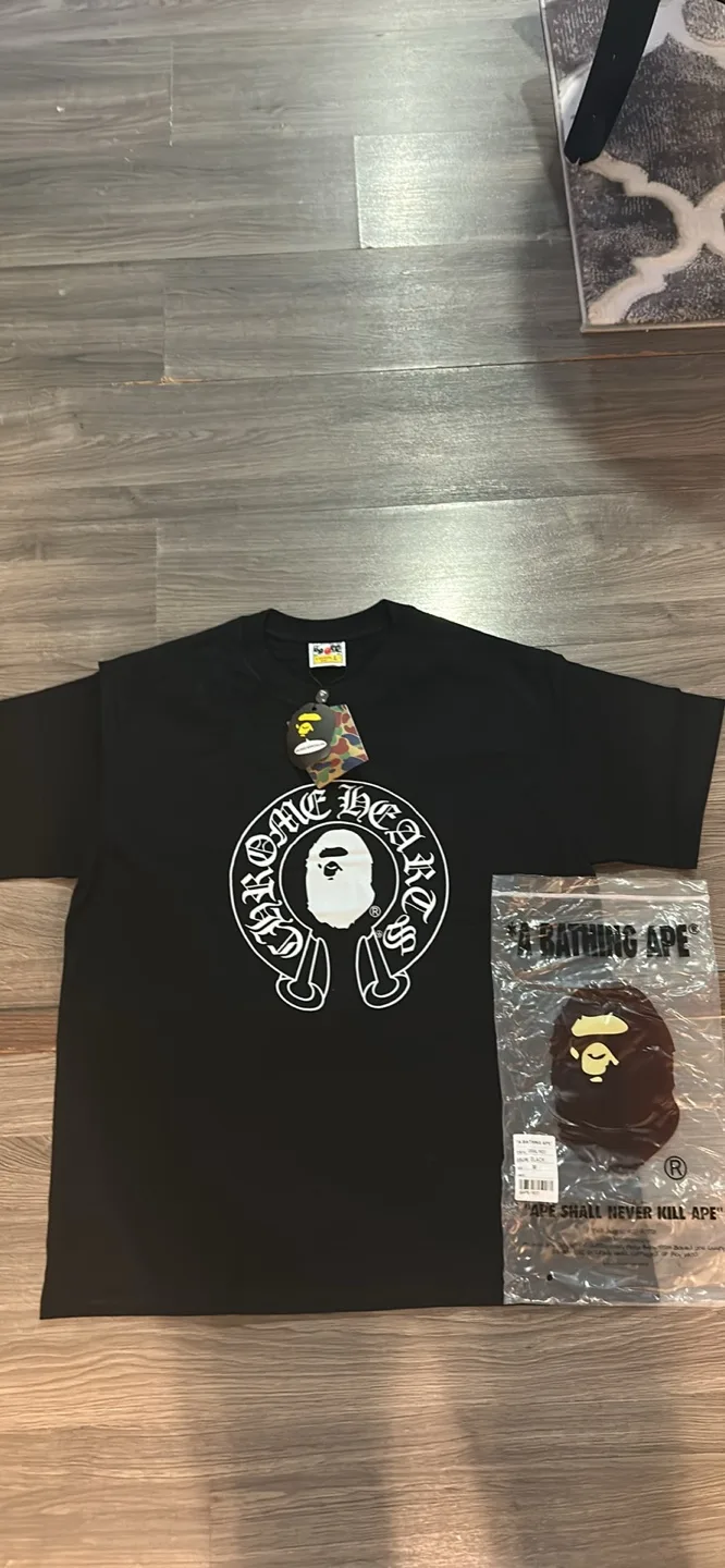 A Bathing Ape x Chrome Hearts Black T-Shirt Size Large thumbnail