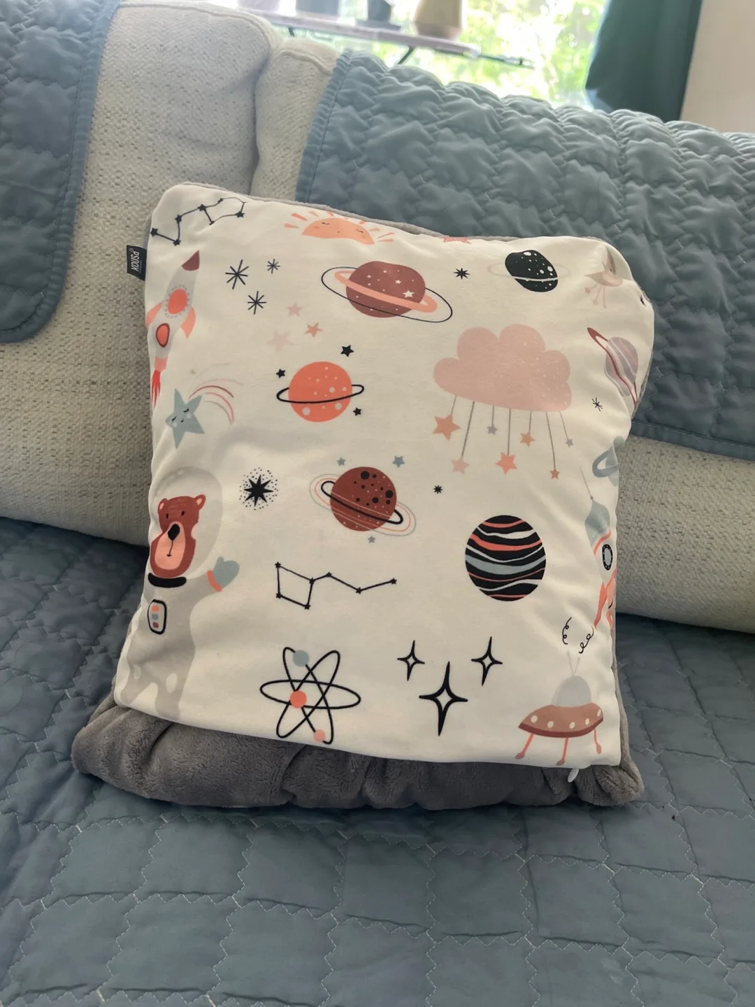 Kousa Cushions Space-themed Pillow with blanket thumbnail