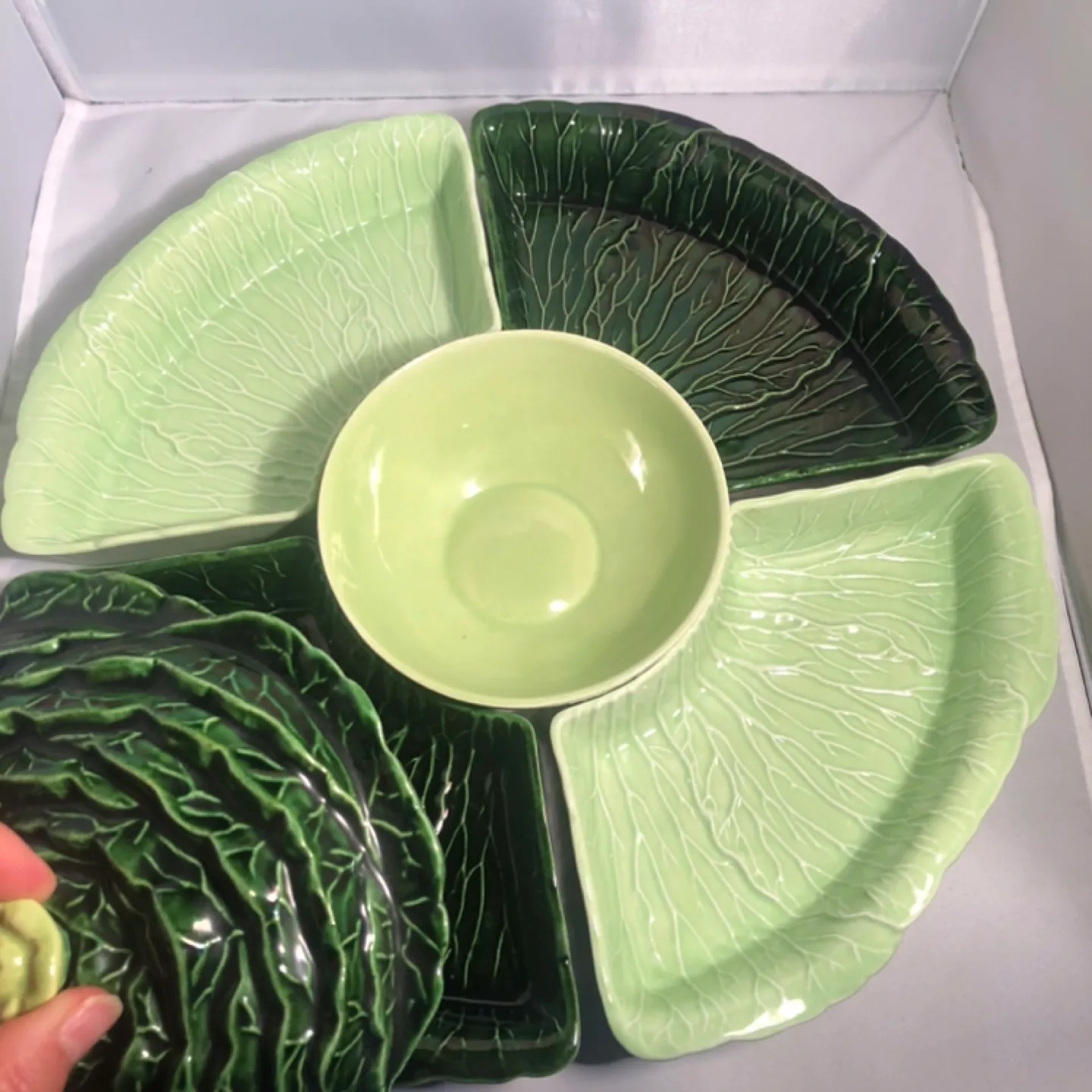 Vintage Cabbage Serving Bowl and Divided Platter image indicator(3)