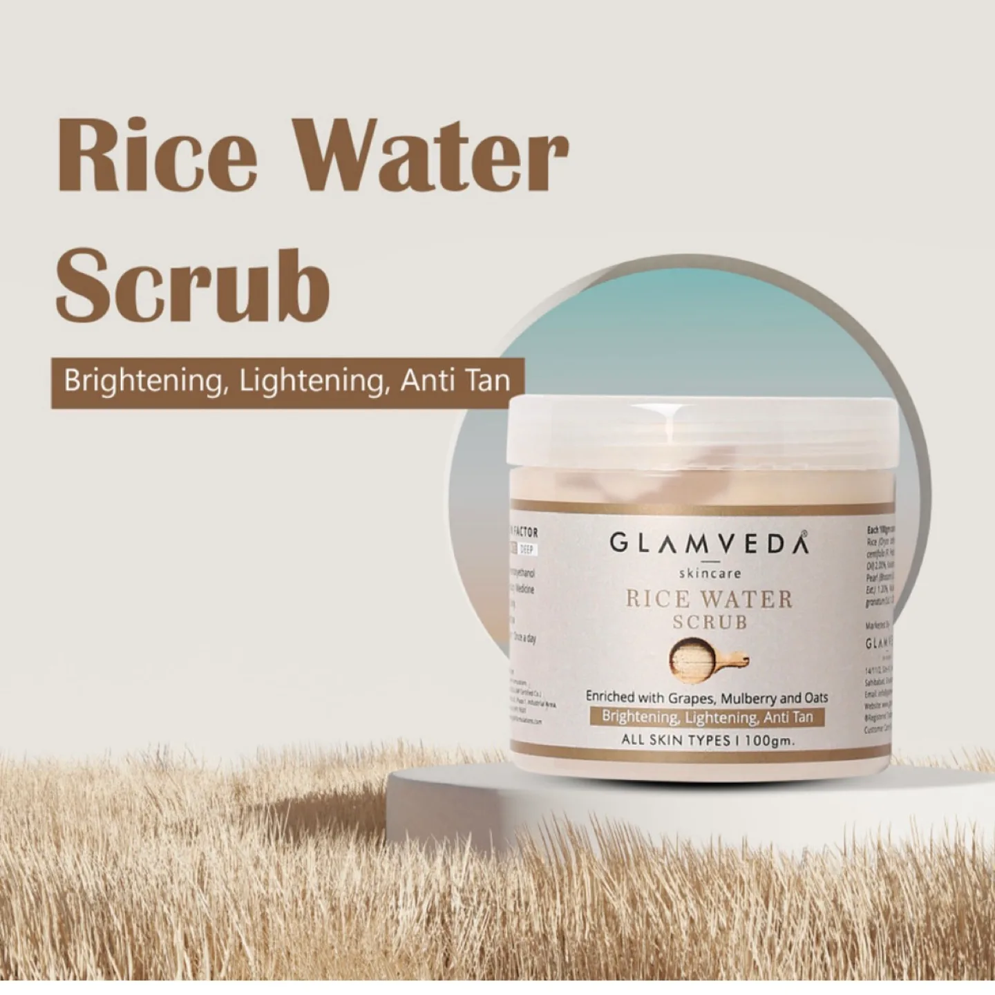 Glamveda Rice Water Scrub - 100g thumbnail