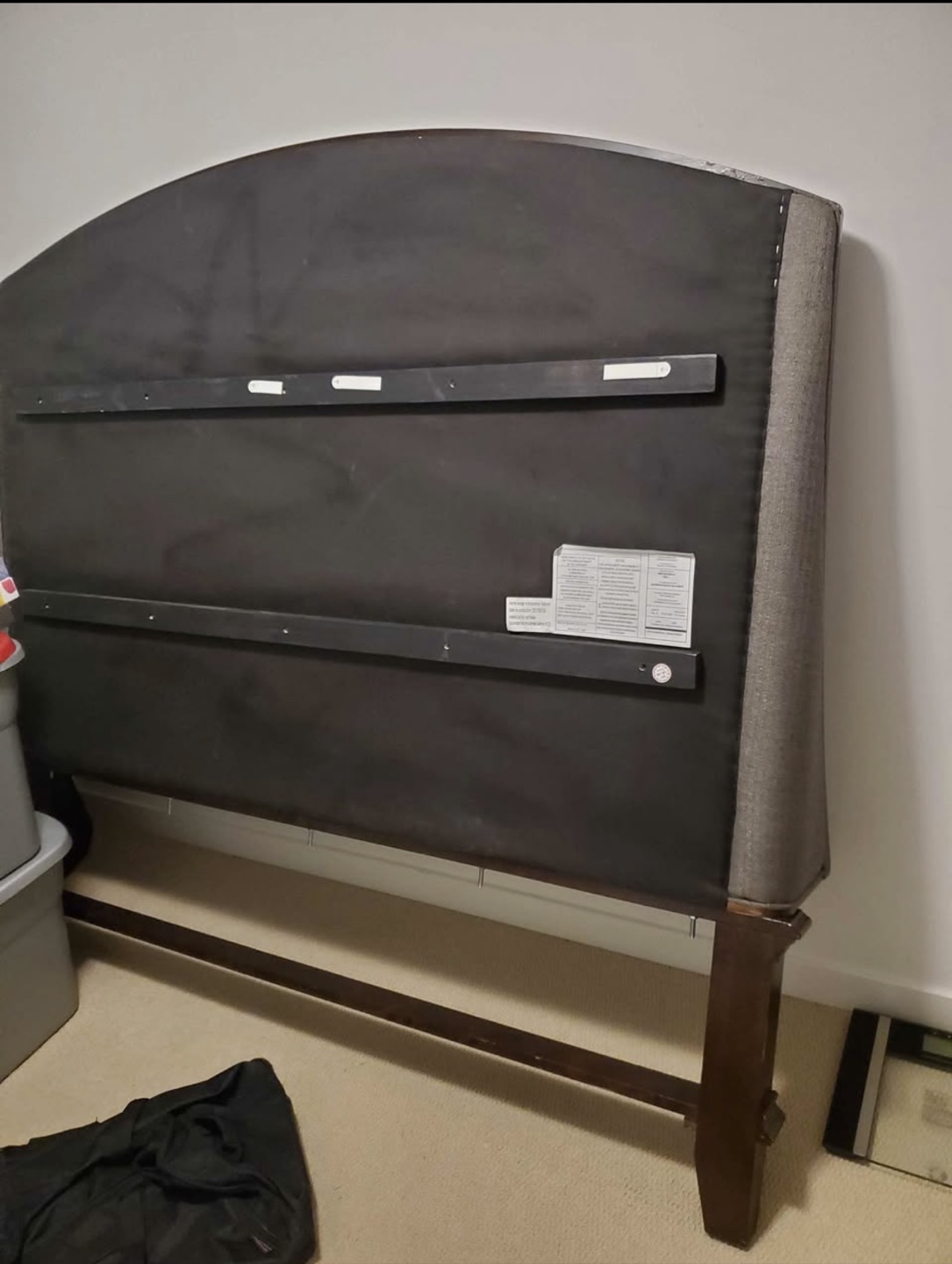 Queen Headboard - Upholstered, Dark Brown Frame - photo 2