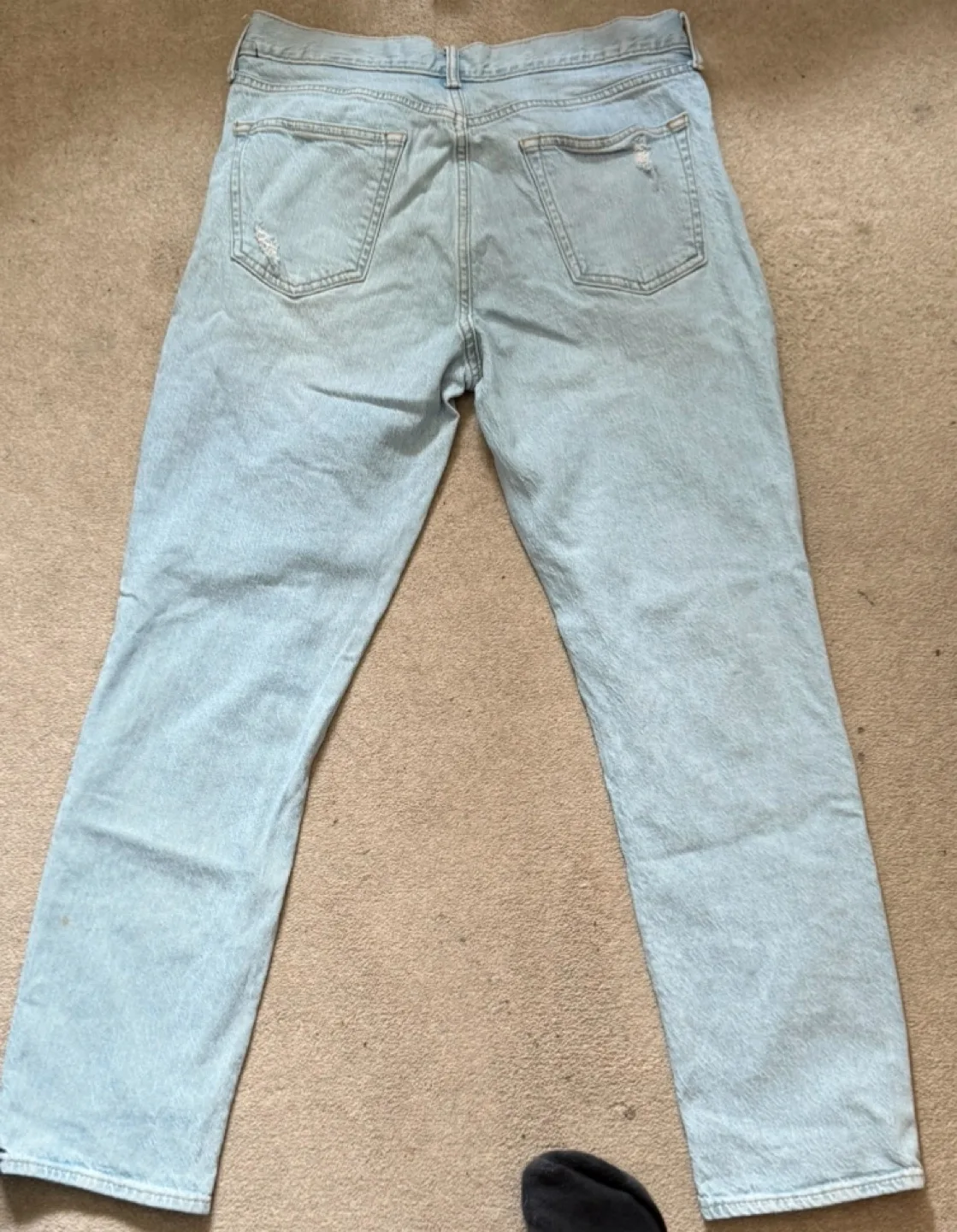 Old Navy Men's Light Wash Distressed Jeans image indicator(2)