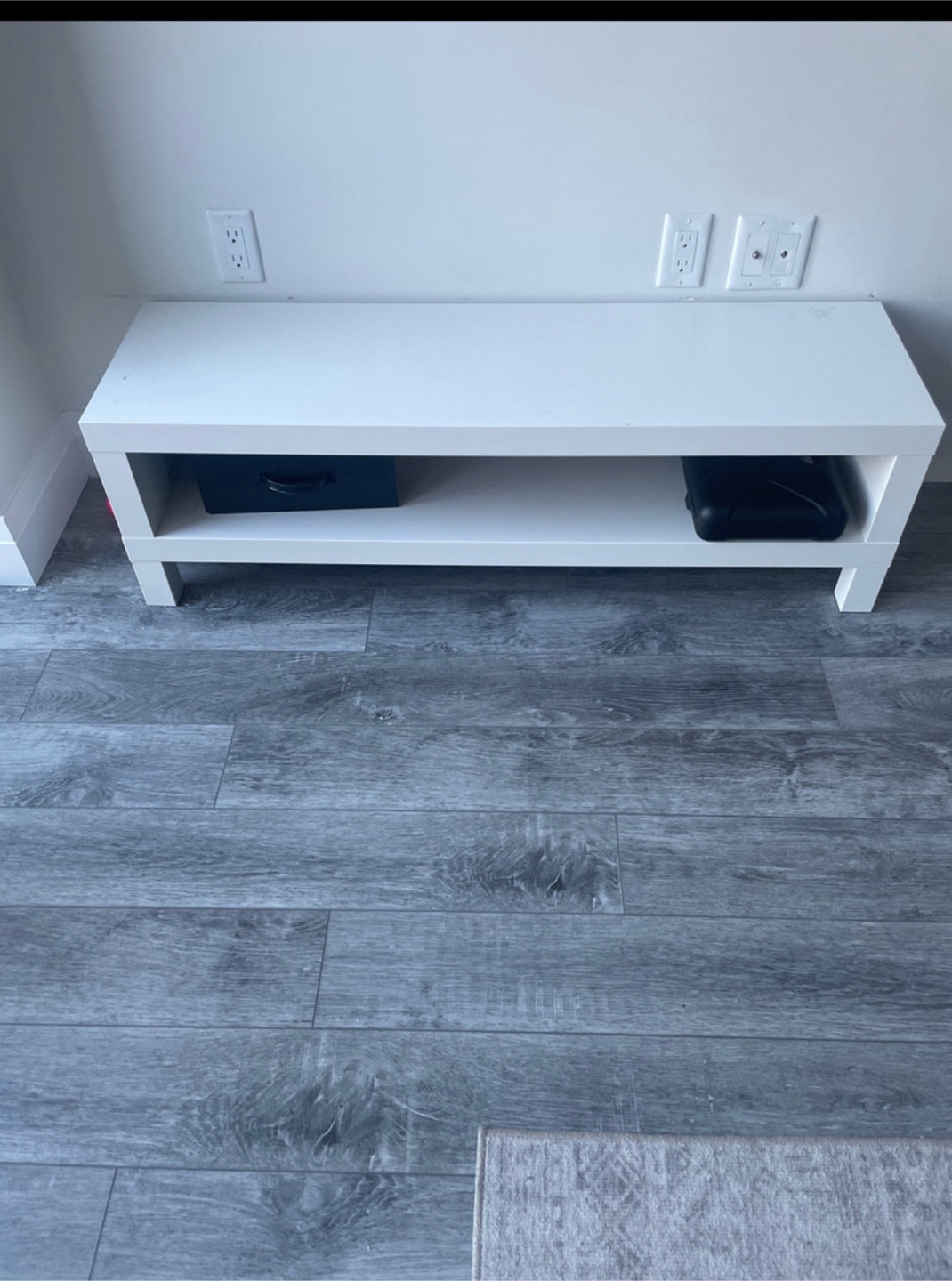 White Two-shelf TV Stand