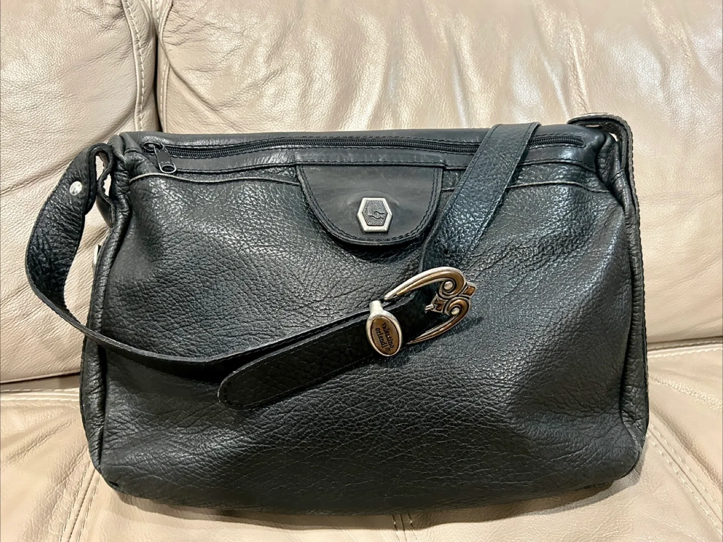 Valentino Orlandi Black Leather crossbody Bag thumbnail