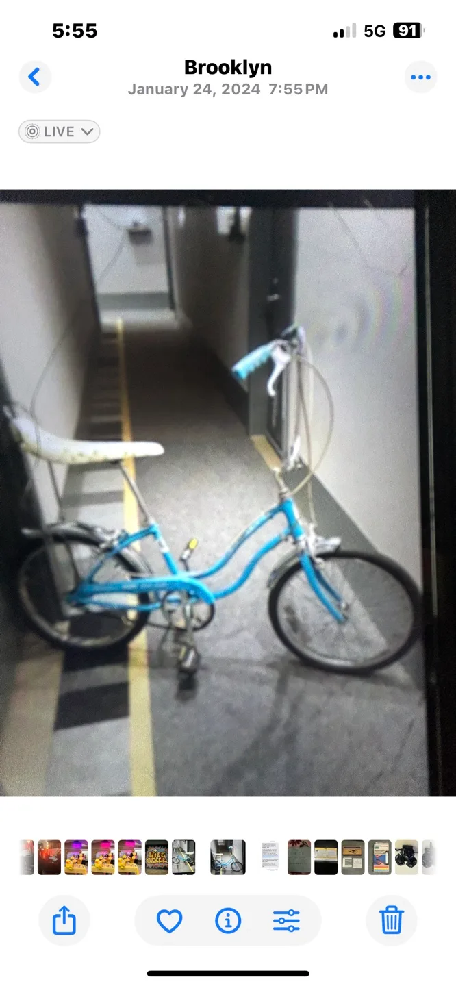 Vintage Light Blue Girls' Bicycle thumbnail
