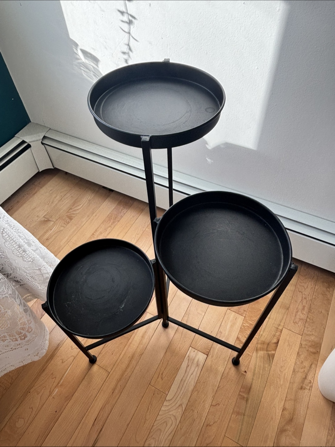 Three-Tier Black Metal Plant Stand - photo 3