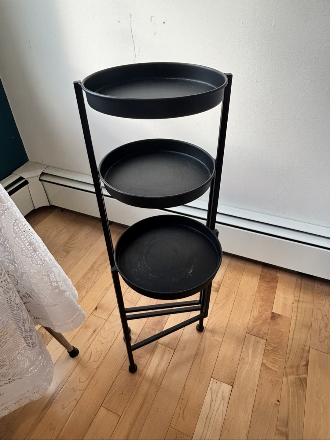 Three-Tier Black Metal Plant Stand - photo 4