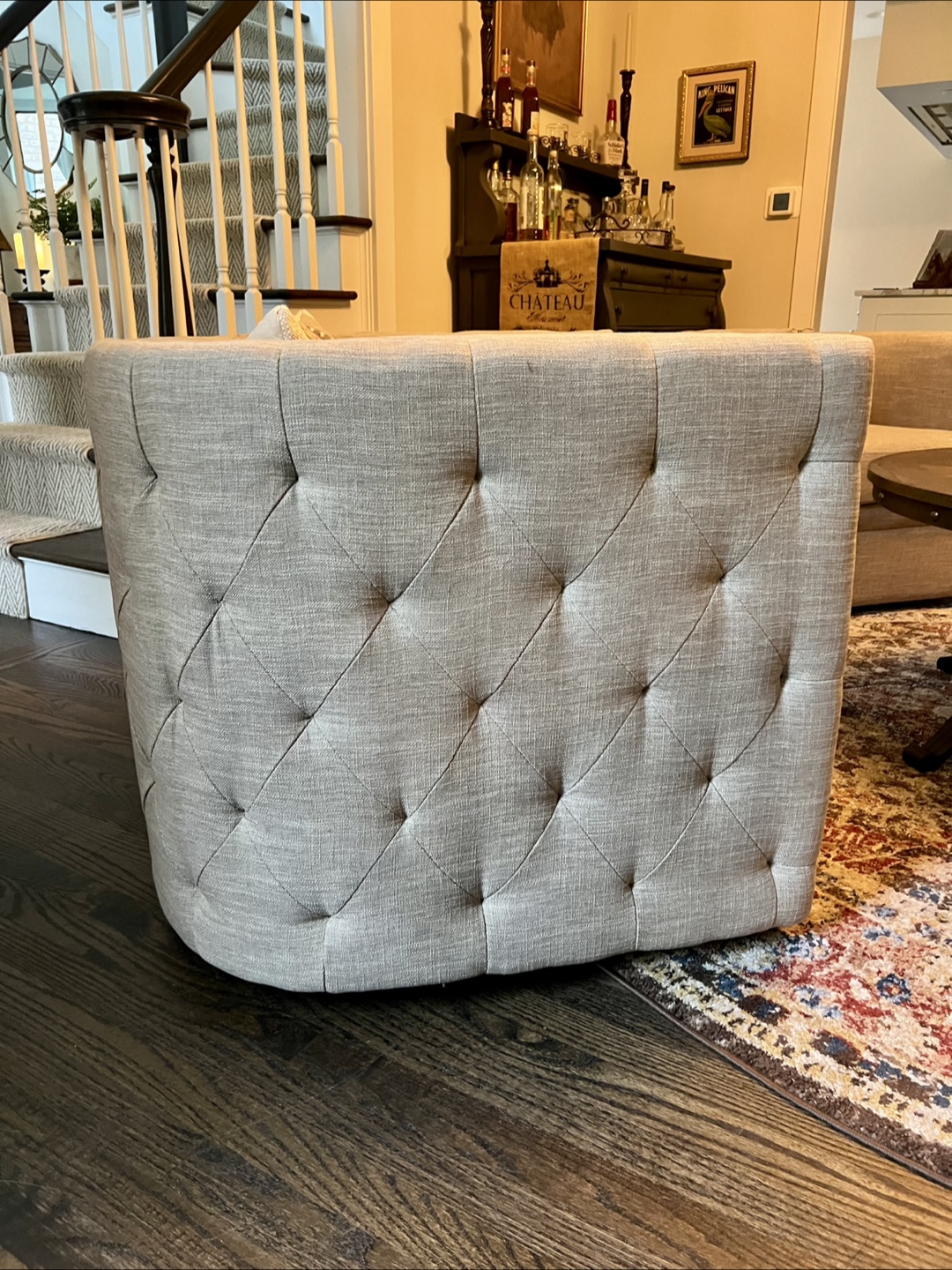 4 Beige/Neutral Swivel Accent Club Chairs - photo 3