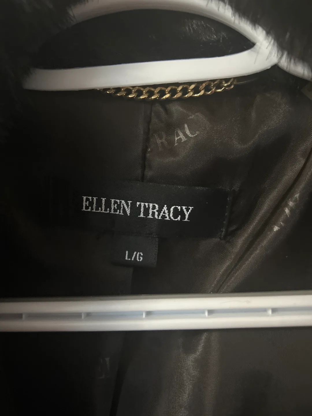 Ellen Tracy Black Faux Fur Coat - Size L/G image indicator(3)