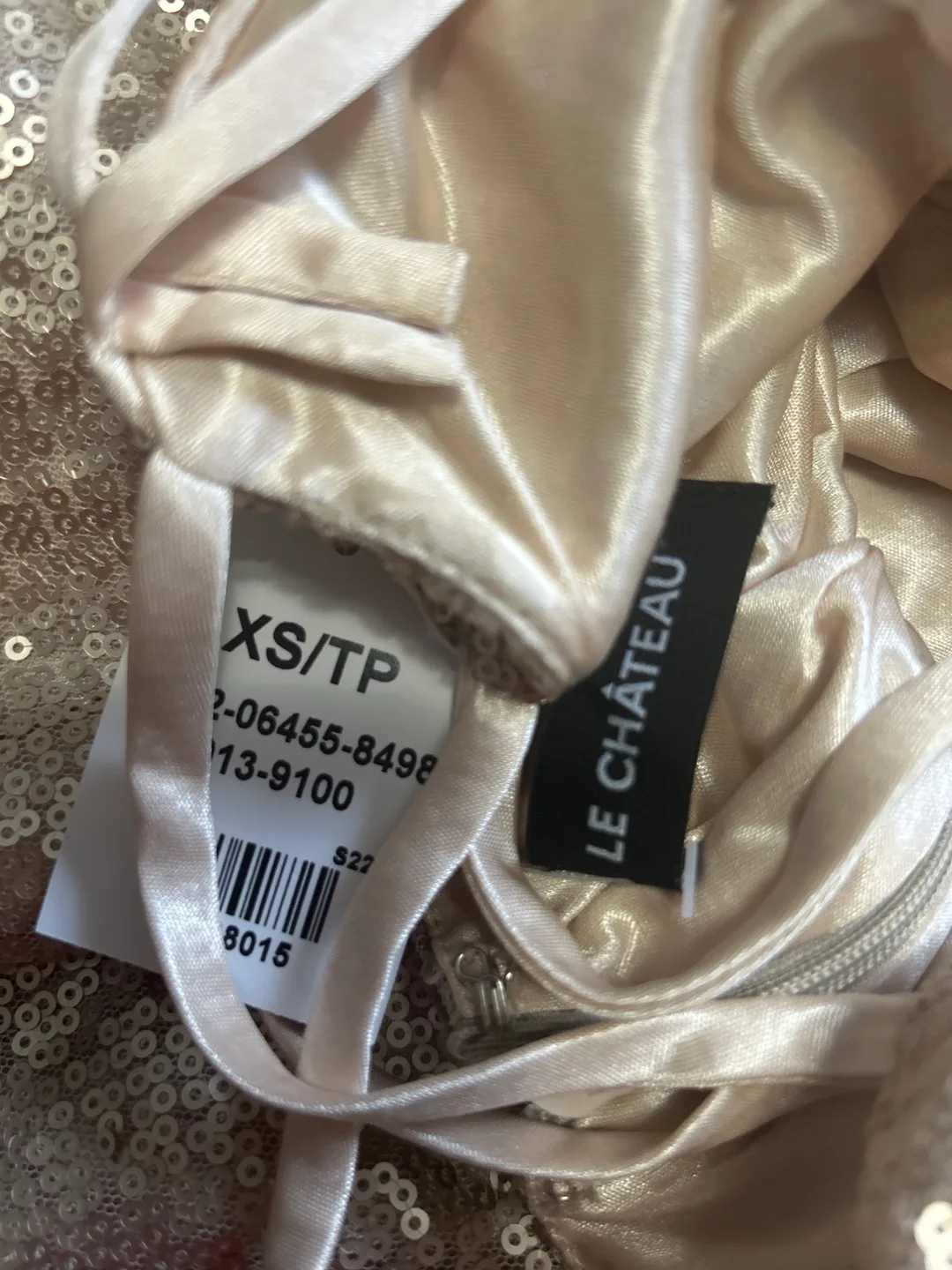 Le Château Gold Sequin Mini Dress - Size XS image indicator(3)