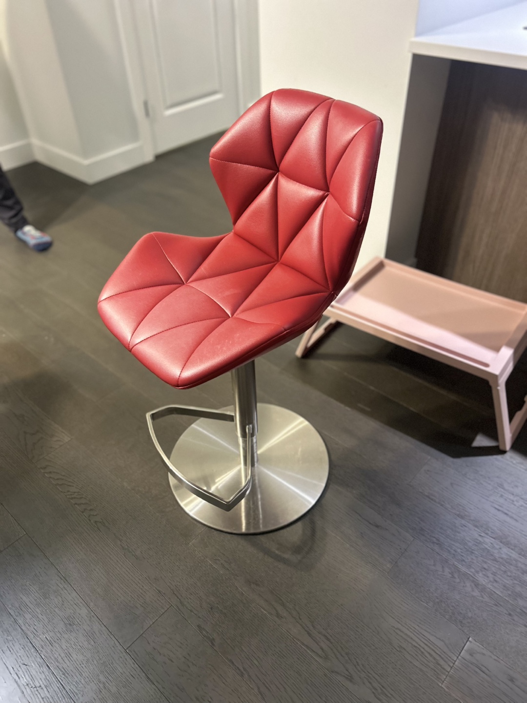 Red Leather Bar Stool