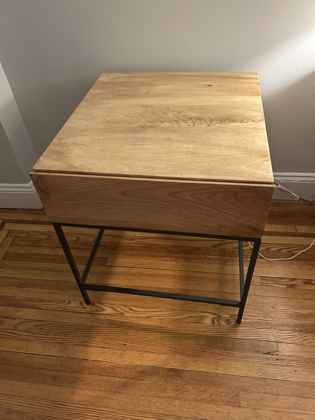 West Elm Mid-Century Modern Wood and Metal Side Table