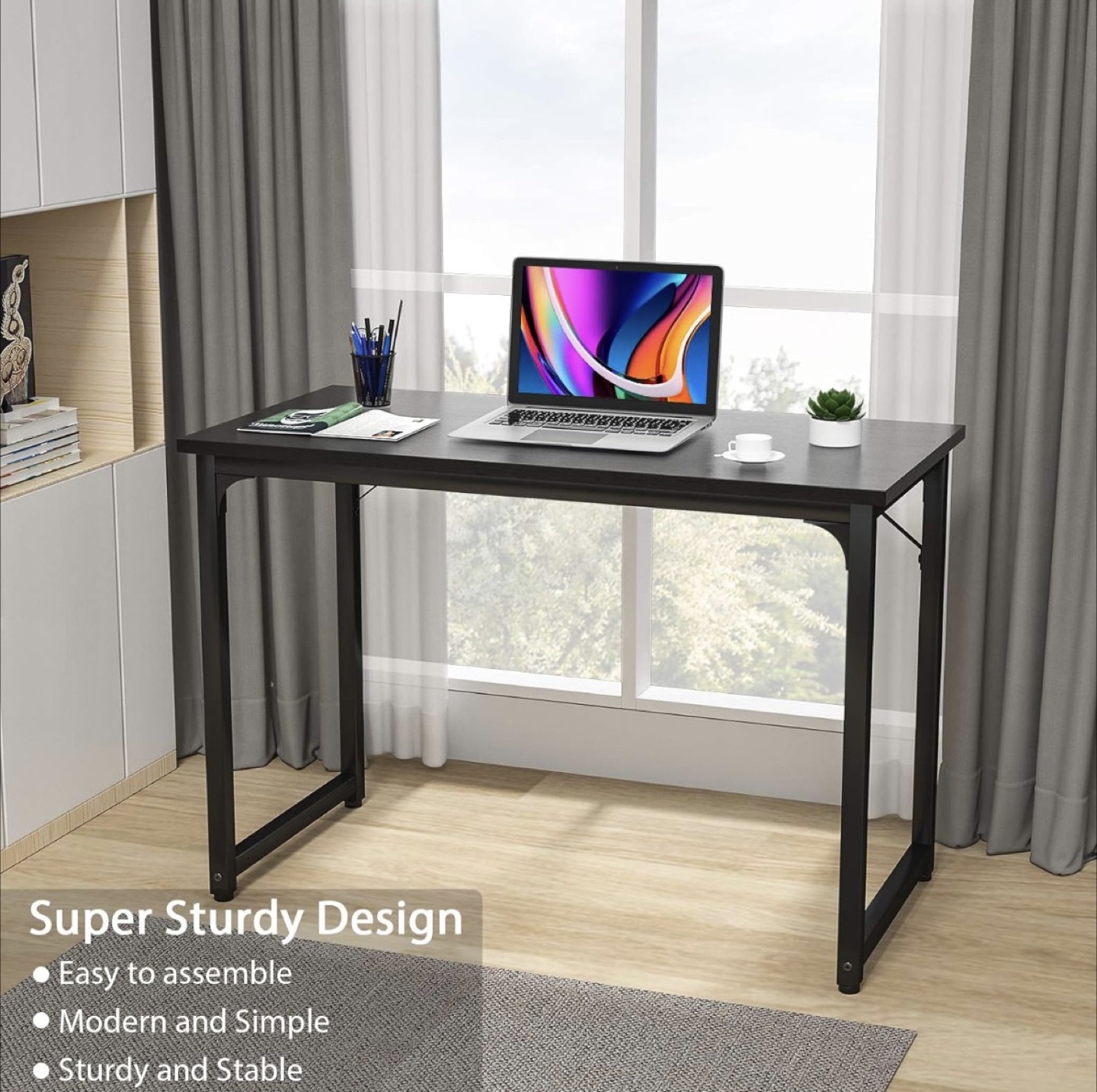 Modern Black Computer Desk - photo 4