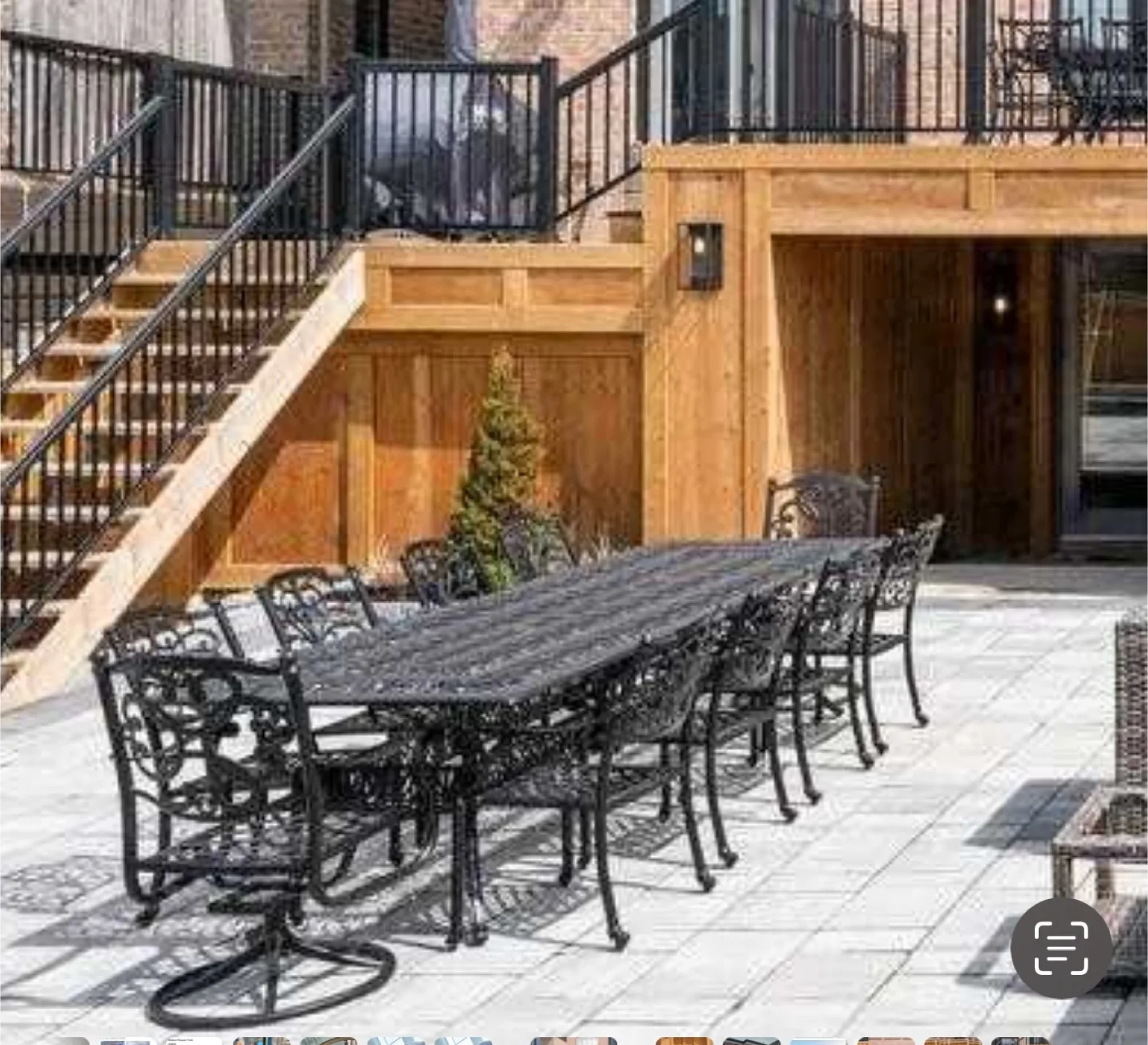 Ornate Outdoor Dining Set - 10 Chairs & Table thumbnail
