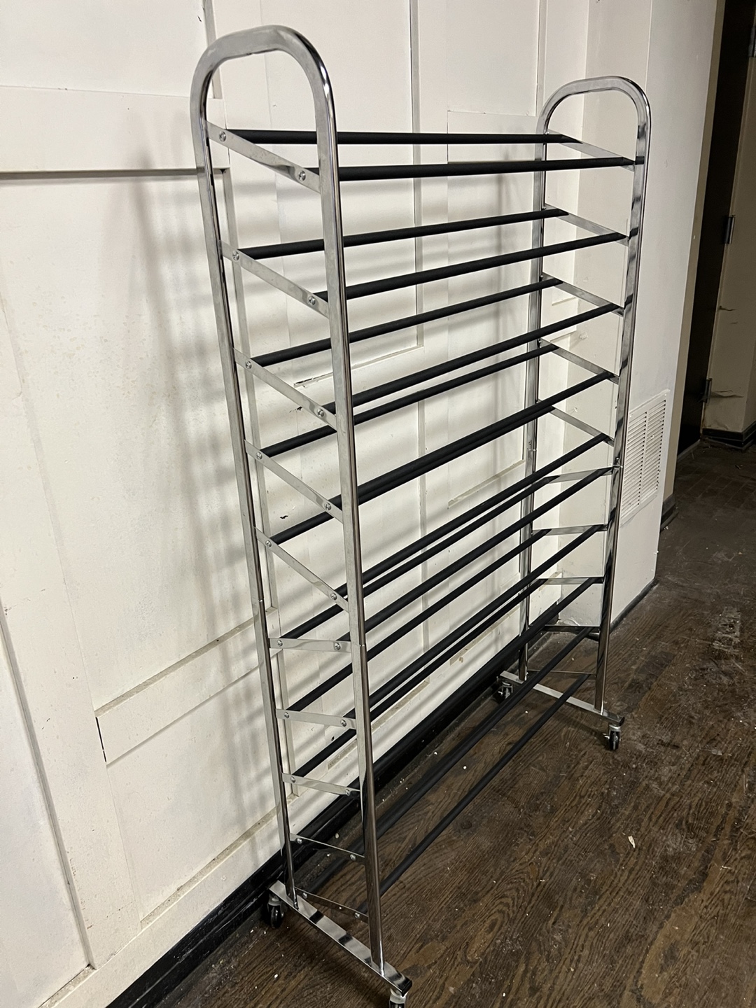 Chrome Rolling Shoe Rack - photo 3