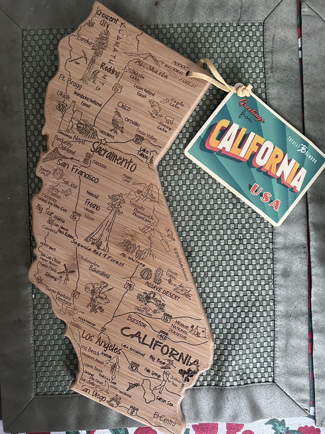 Sustainable Bamboo California Cutting & Serving Board