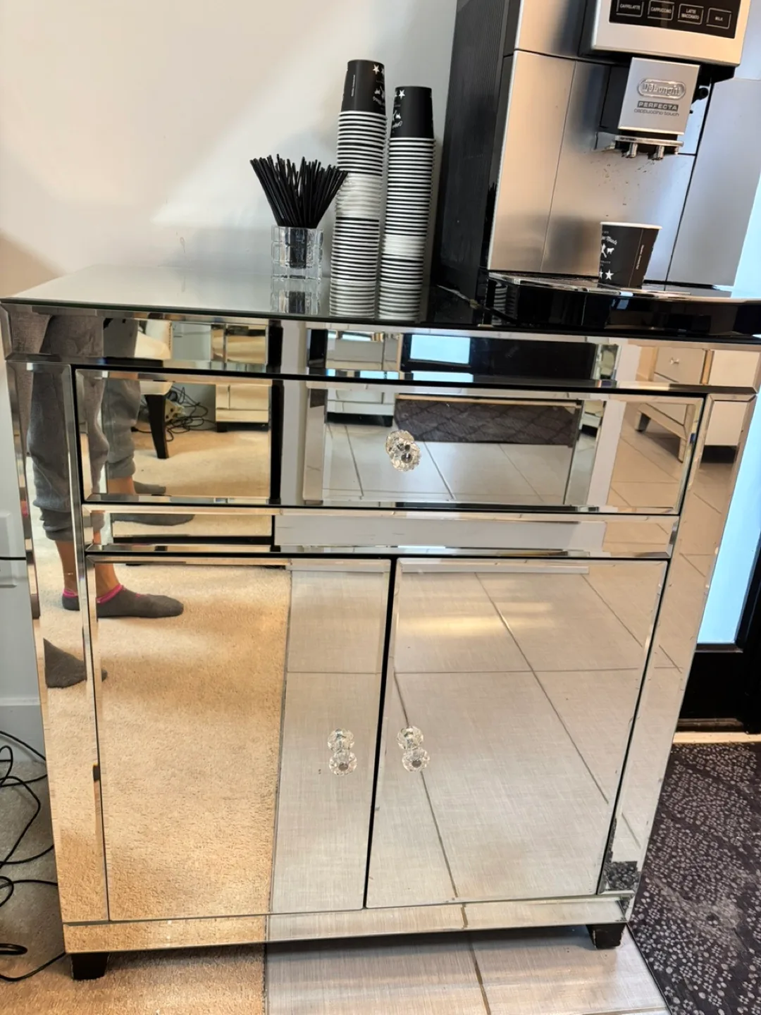 Mirrored Cabinet with Glass Top thumbnail