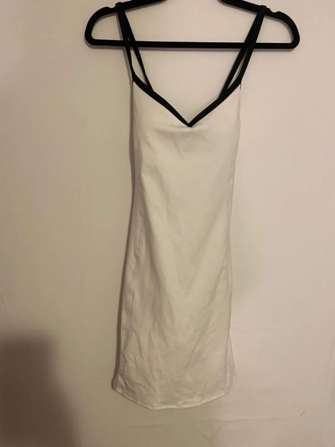 White and Black Cross Back Mini Dress - Size Medium thumbnail