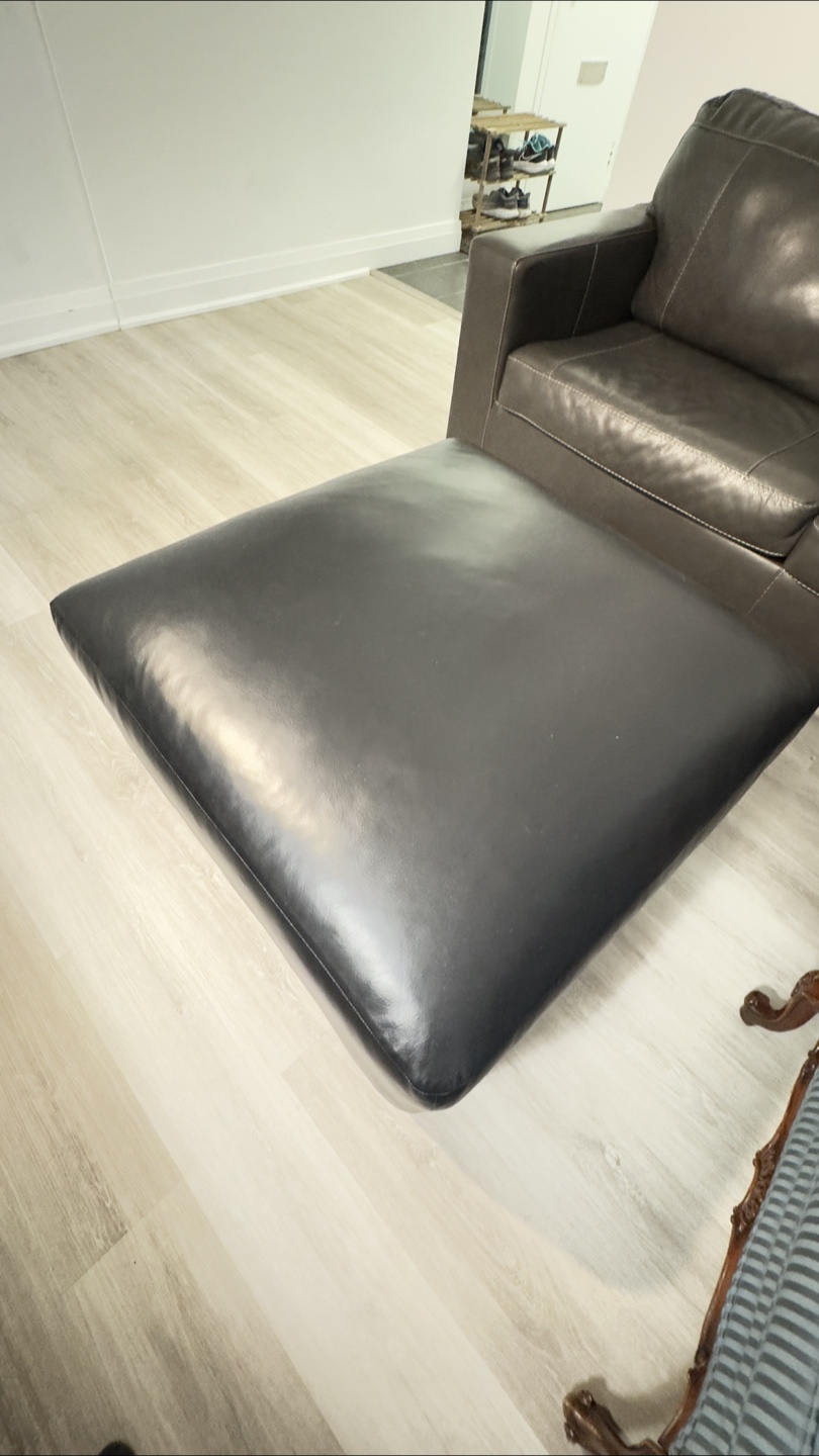 Black Leather Ottoman Coffee Table