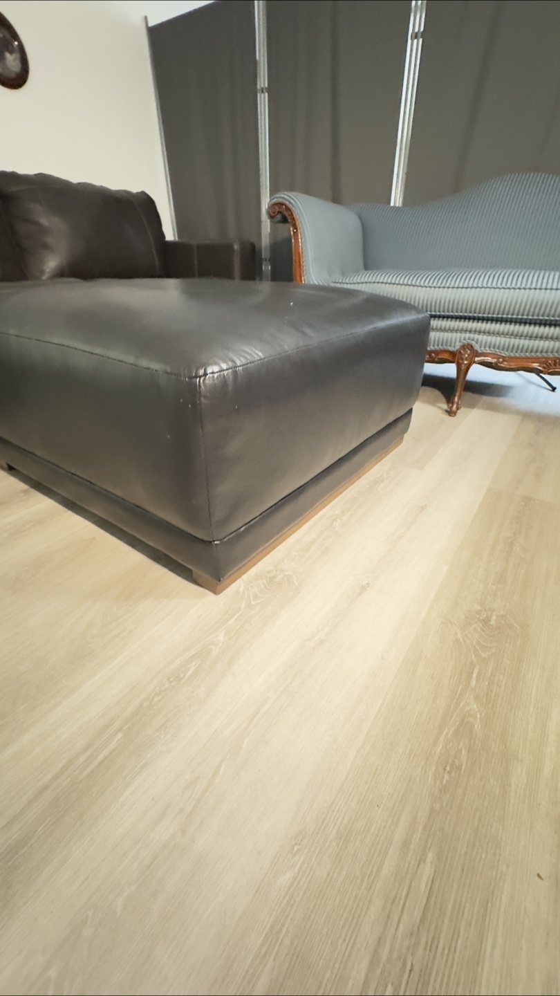Black Leather Ottoman Coffee Table - photo 3