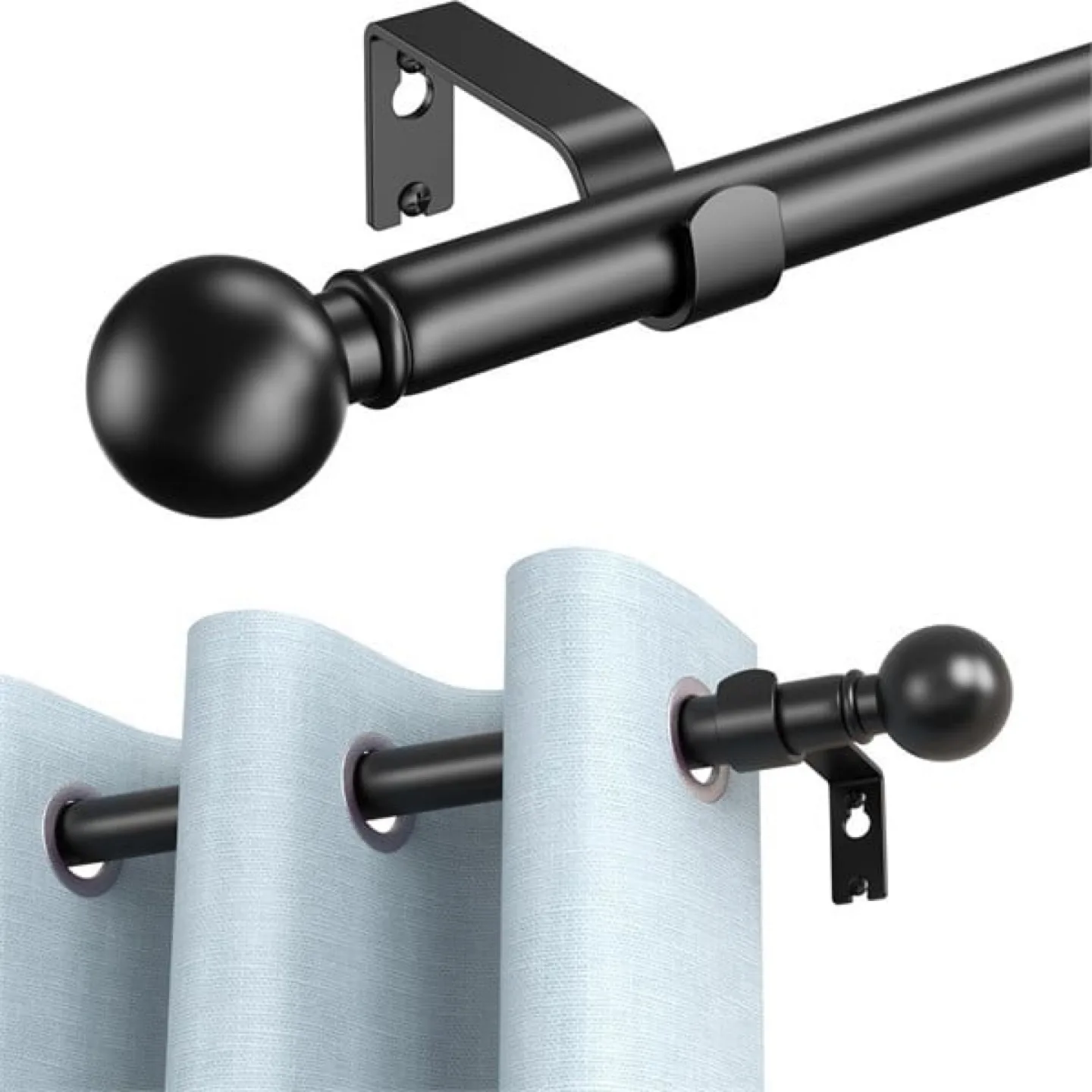 Curtain Rods for Windows 18 to 64 or 67 Inches Max thumbnail