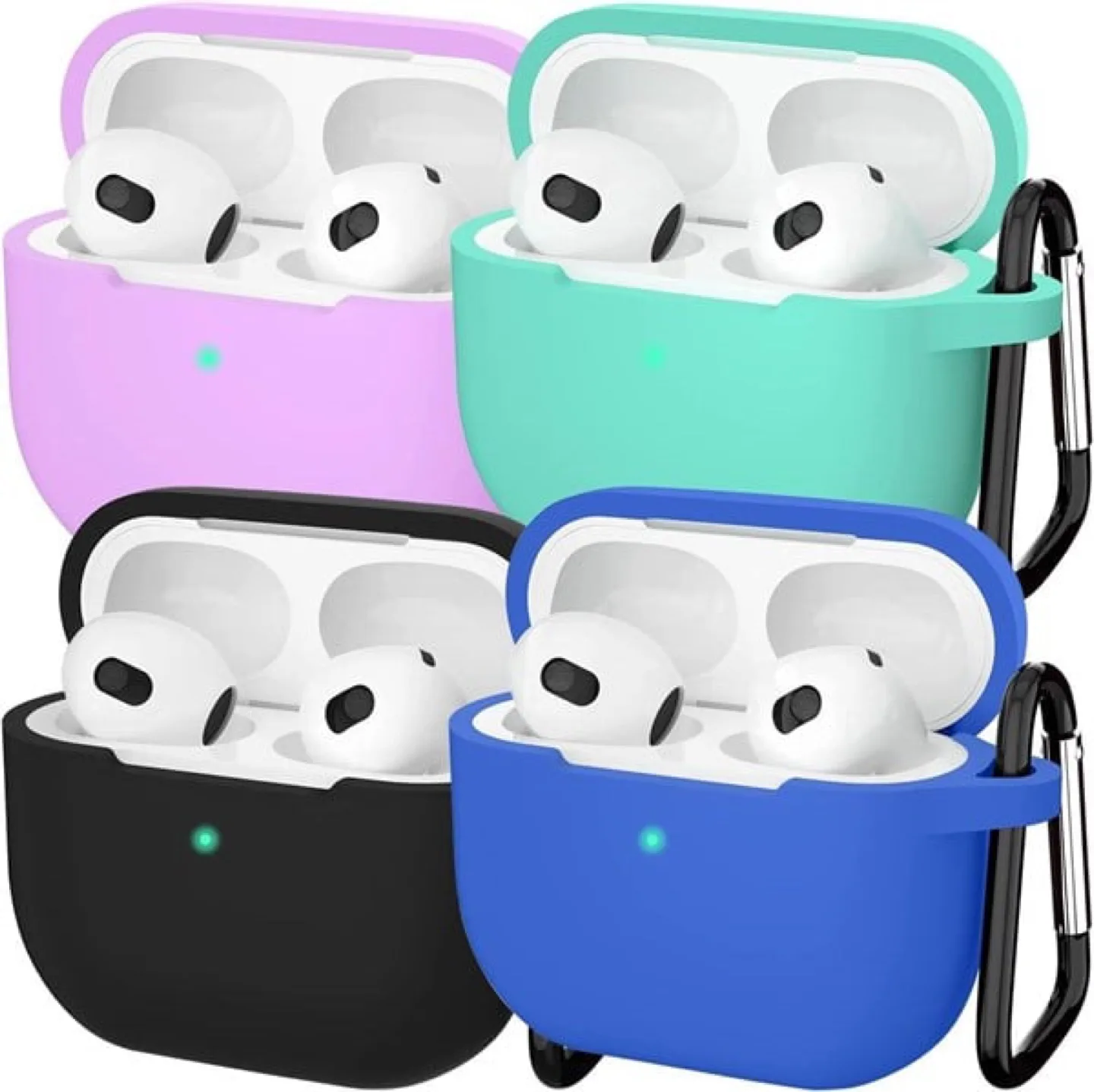 Ankasi Cover Compatible AirPods 3 Case with Keychain, 4 Packs thumbnail
