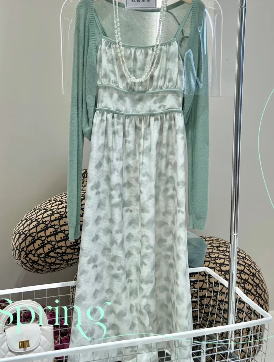 Sage Green Sleeveless Midi Dress thumbnail