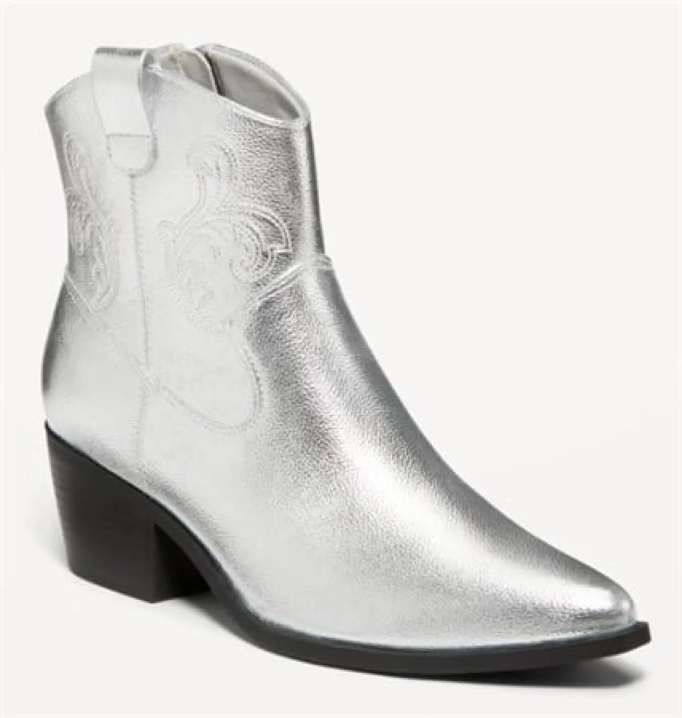 Silver faux leather Old Navy Western Boots thumbnail