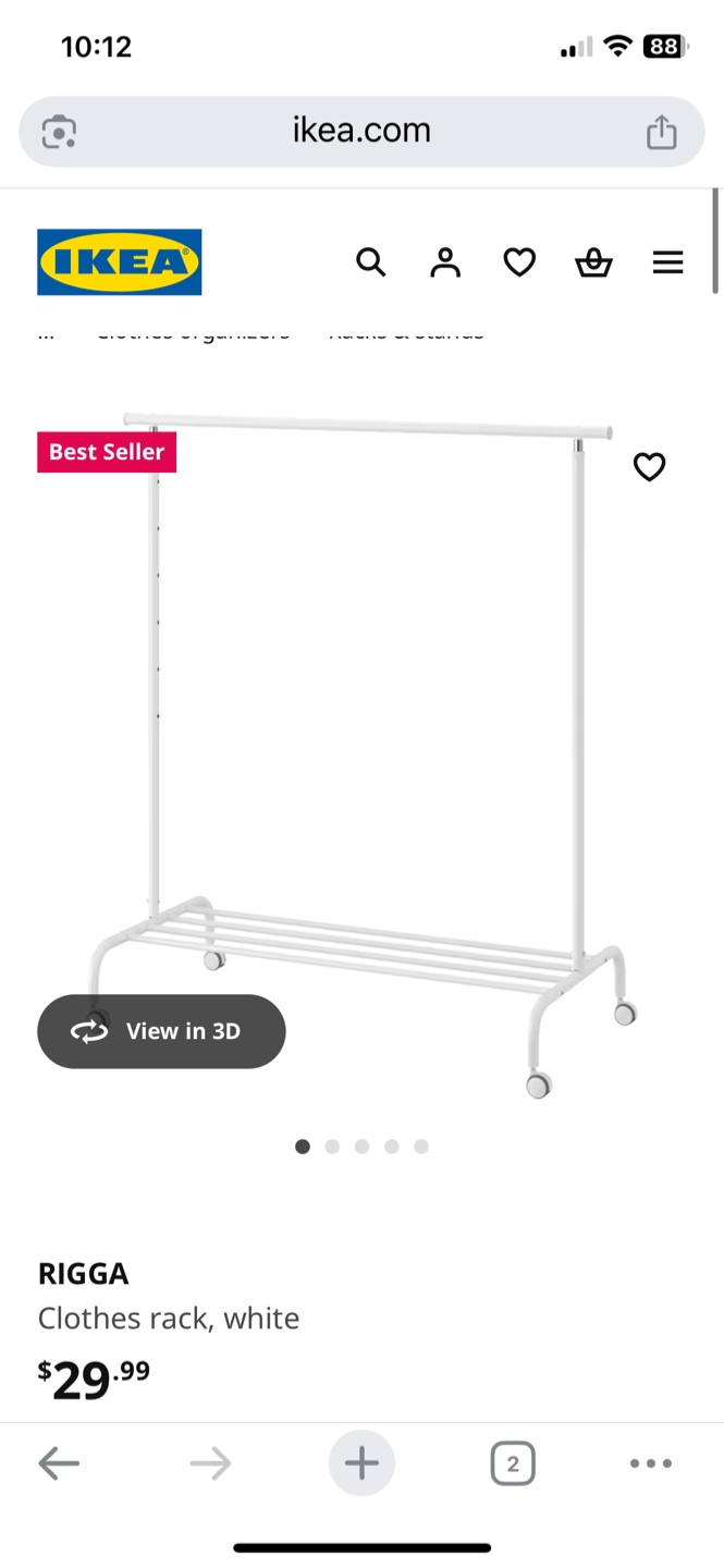 IKEA portable hanger and organizer all together