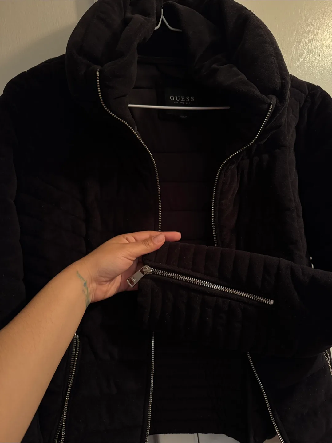 GUESS Black Quilted Jacket thumbnail
