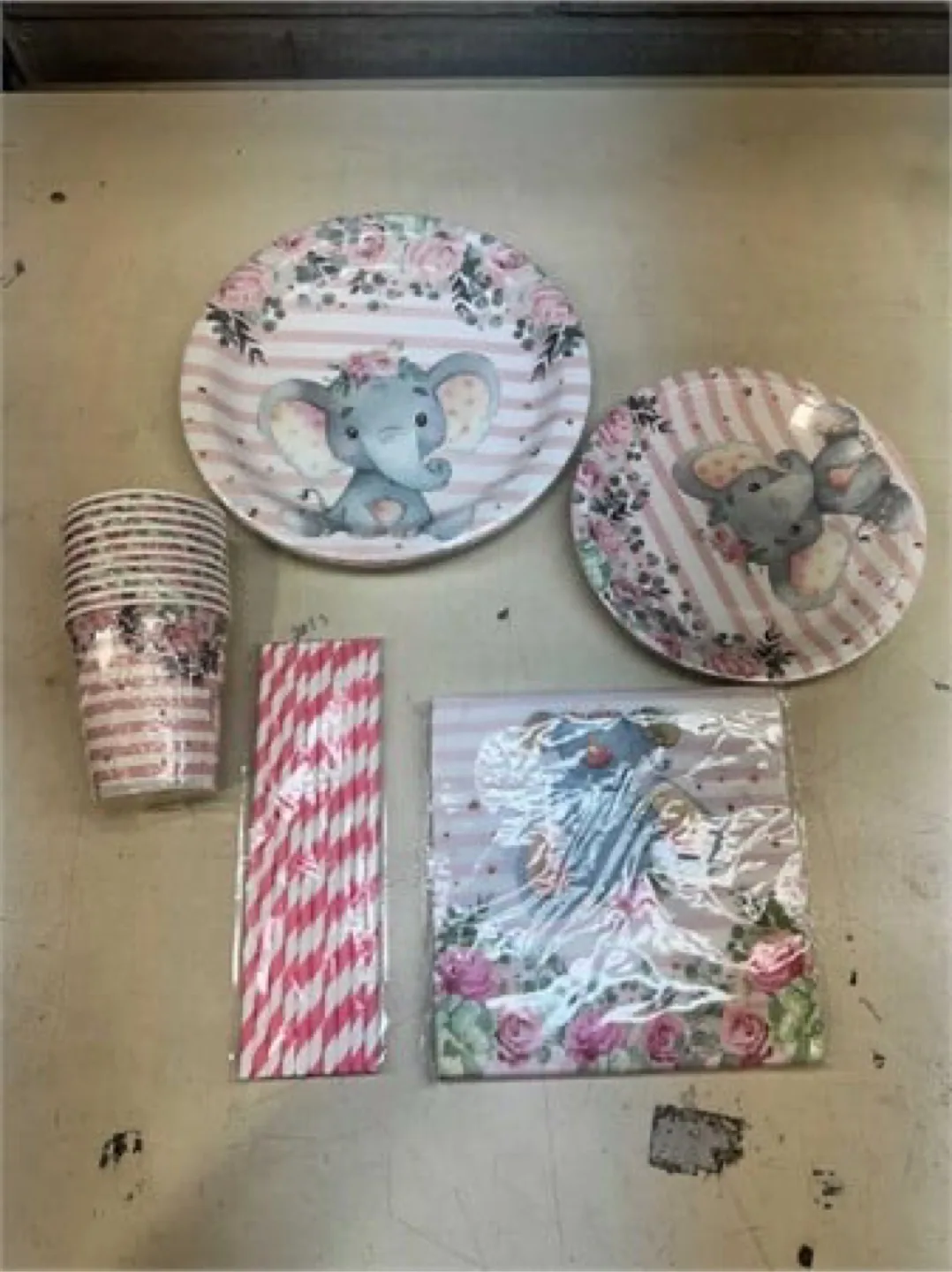 Elephant Baby Shower Serves 24 Pink Elephant Party Supplies thumbnail