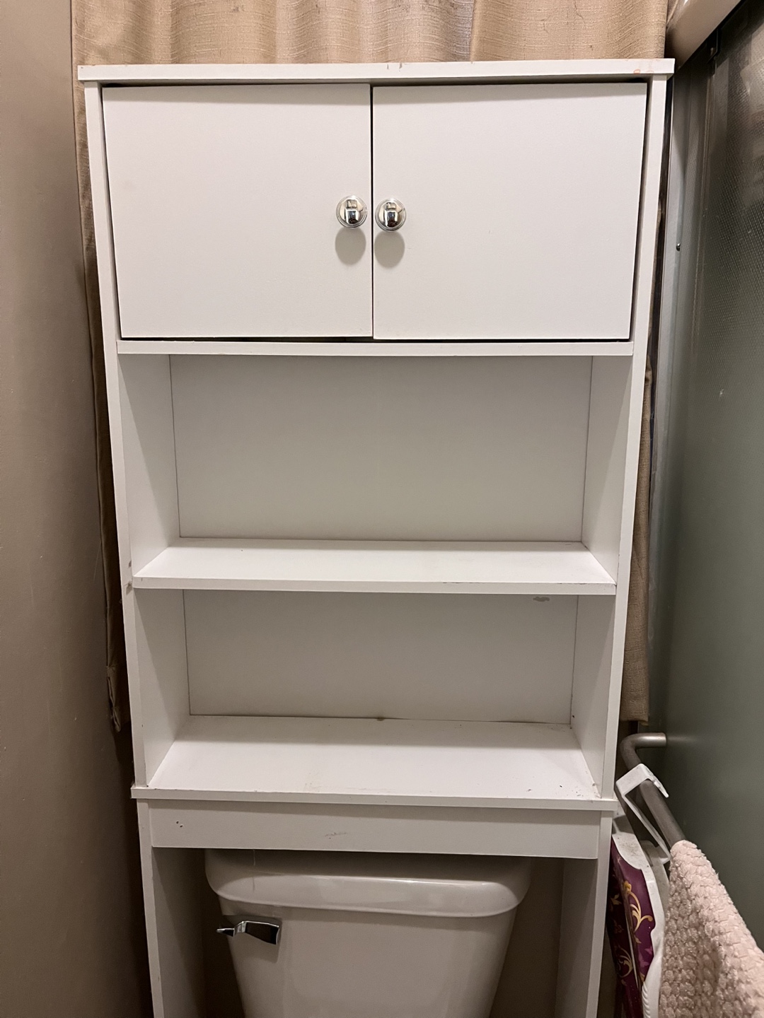 White Bathroom Storage Cabinet - photo 2