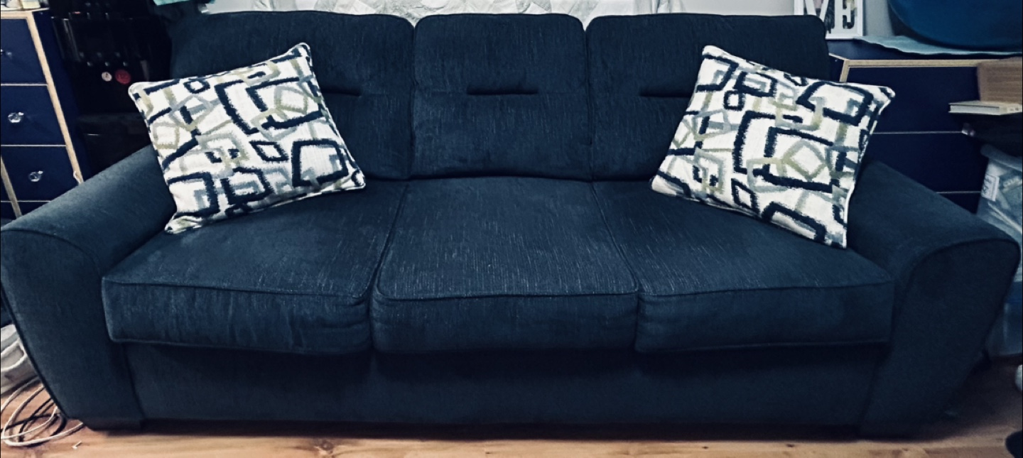 Dark Blue Fabric Sofa