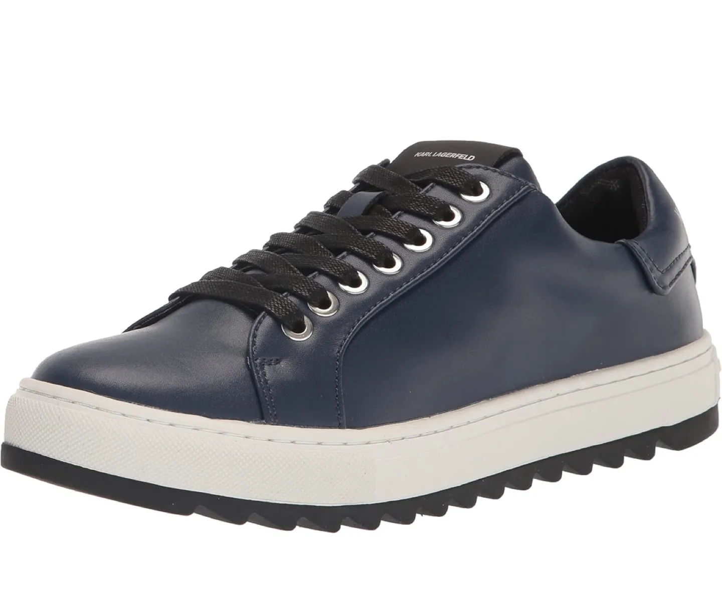 Karl Lagerfeld Paris Black Leather Sneakers thumbnail