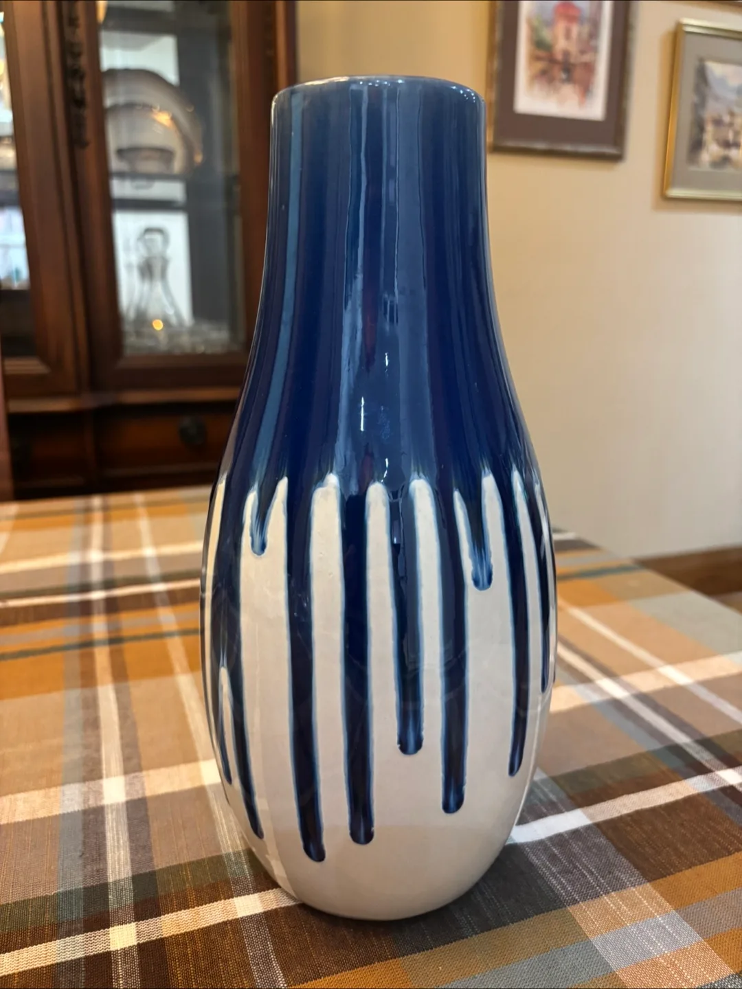 Unique Blue and White Ceramic Vase thumbnail