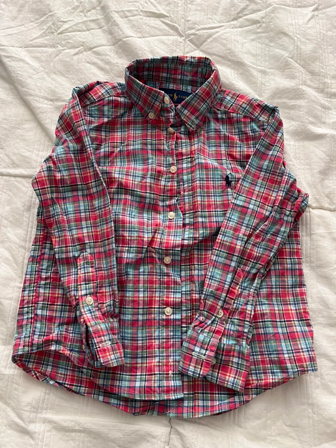 Ralph Lauren Boy's Size 4 Plaid Long Sleeve Shirt thumbnail
