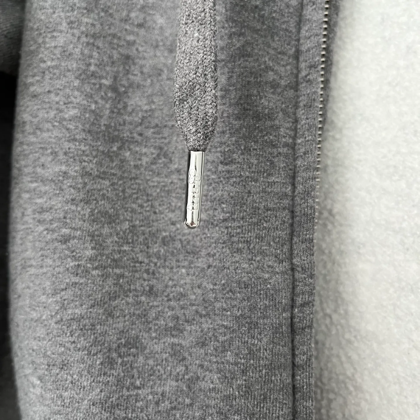 Aritzia TNA Long Length Grey Zip Up Drawstring Hoodie image indicator(4)